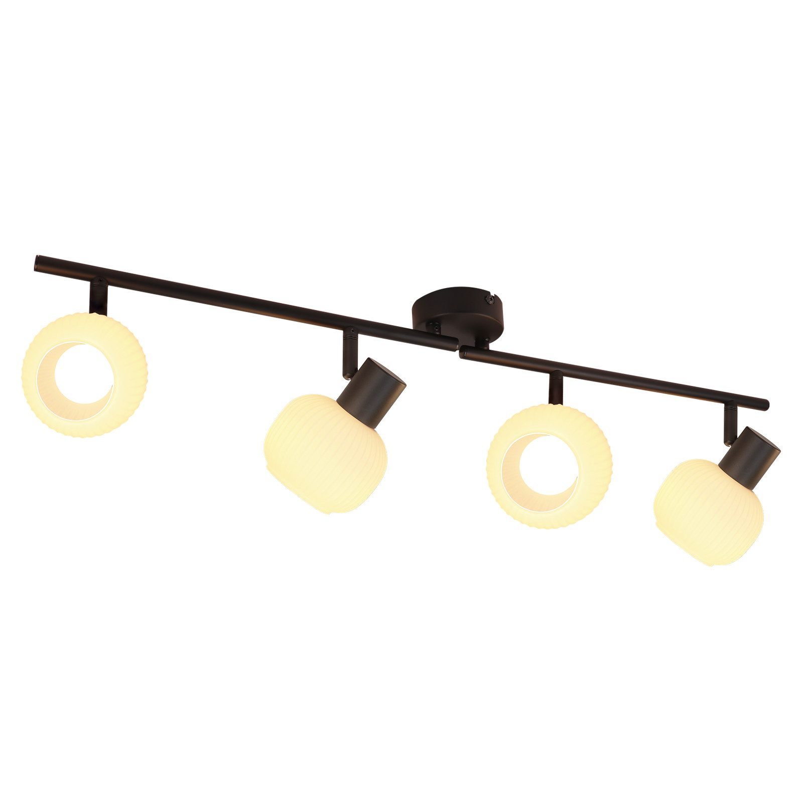 ZMH Deckenstrahler 2/3/4 Flammig E14 Glas Lampenschirm Deckenleuchte Vintage Wohnzimmer, ohne Leuchtmittel, Schwenkbar 350° Morden Spots für Hotellobby Schlafzimmer Flur Küche