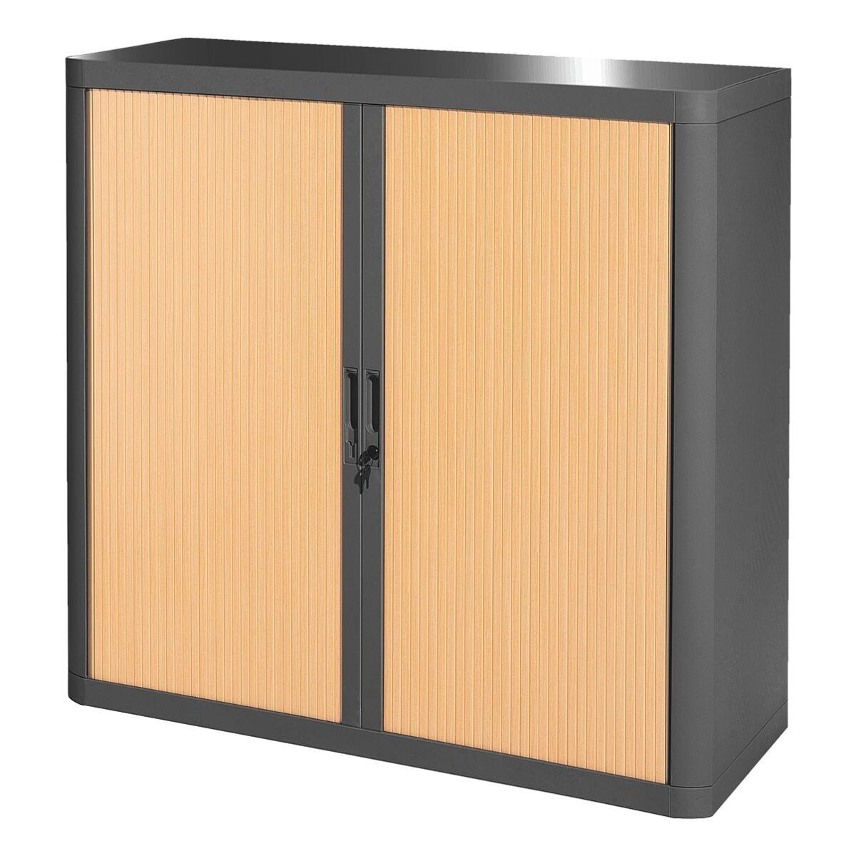 farbig Rollladenschrank Griff Lamellen farbig, easyOffice Korpus anthrazit, EASYOFFICE