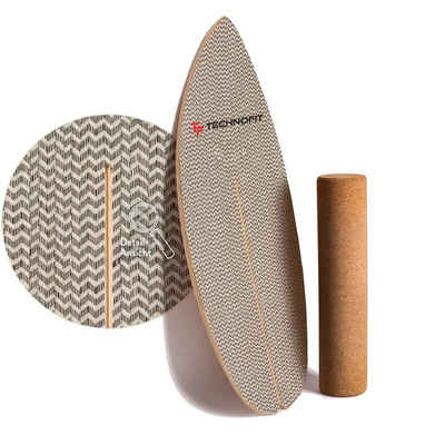 Technofit Balanceboard Surfbalance Brett für zu Hause mit Korkenrolle, zur Stärkung der Balance und Gleichgewicht