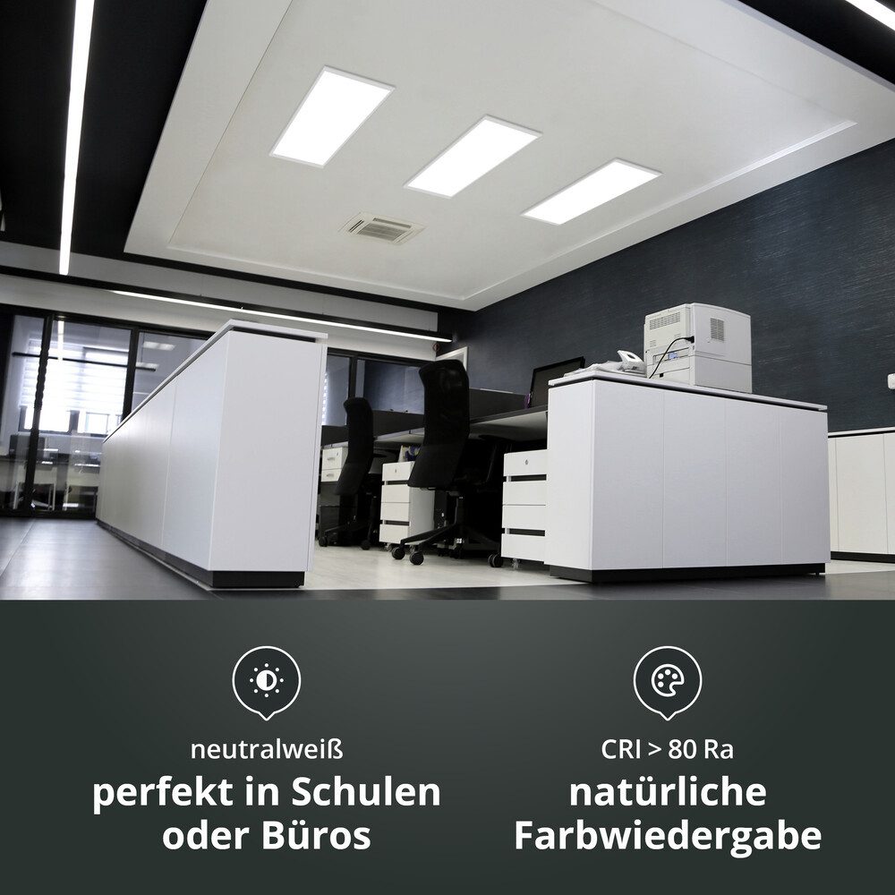 LED Universum LED Panel Aluminium, weiß, quadratisch, 28W, neutralweiß, 5040lm, UGR≤19, 4000K, Möbeleinbauzertifiziert, neutralweiß