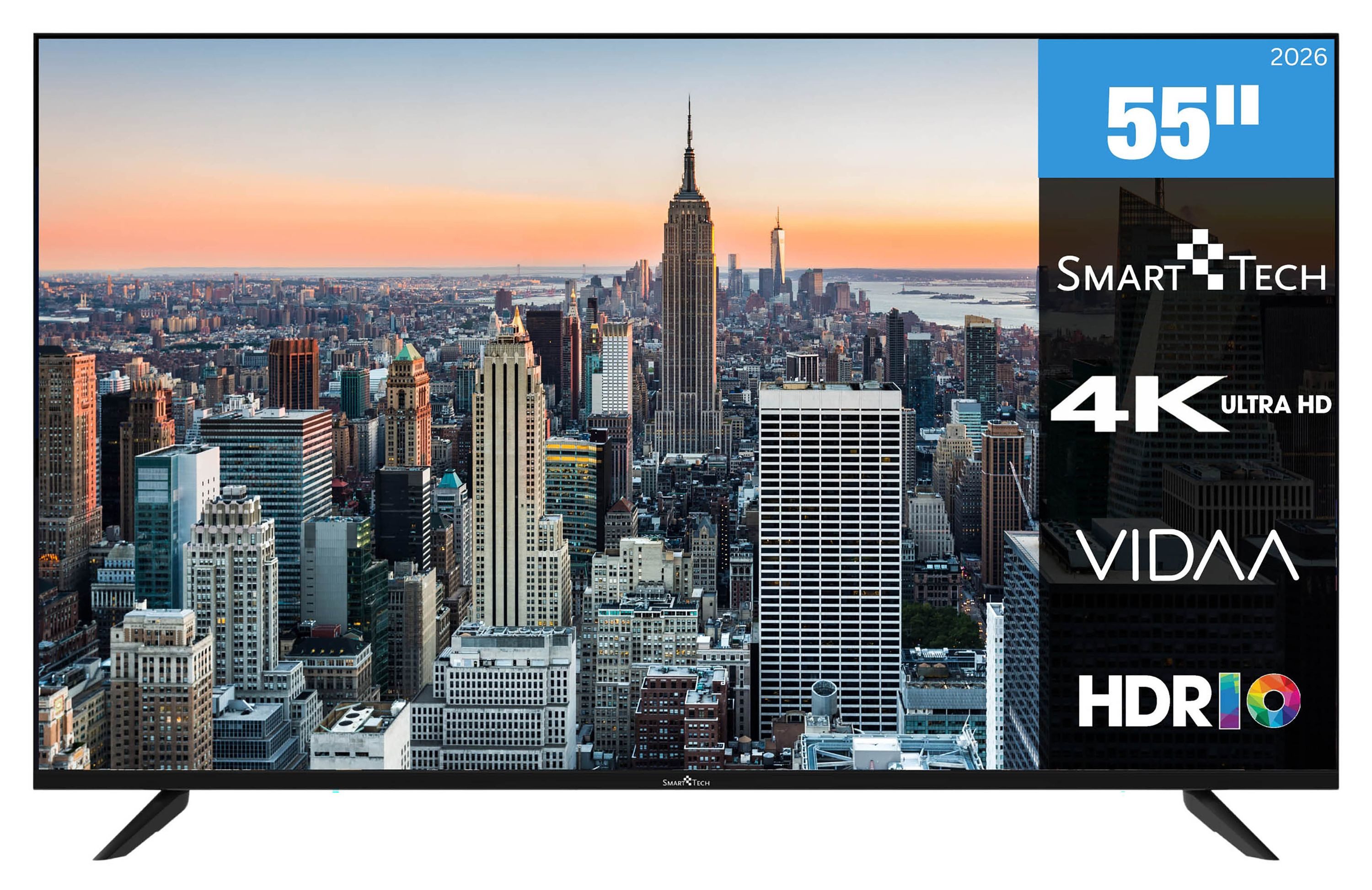 Smart Tech 55UV10V1 LCD-LED Fernseher (139 cm/55 Zoll, 4K Ultra HD, VIDAA Smart TV, VIDAA Smart TV, HDR, Bluetooth, Triple-Tuner)