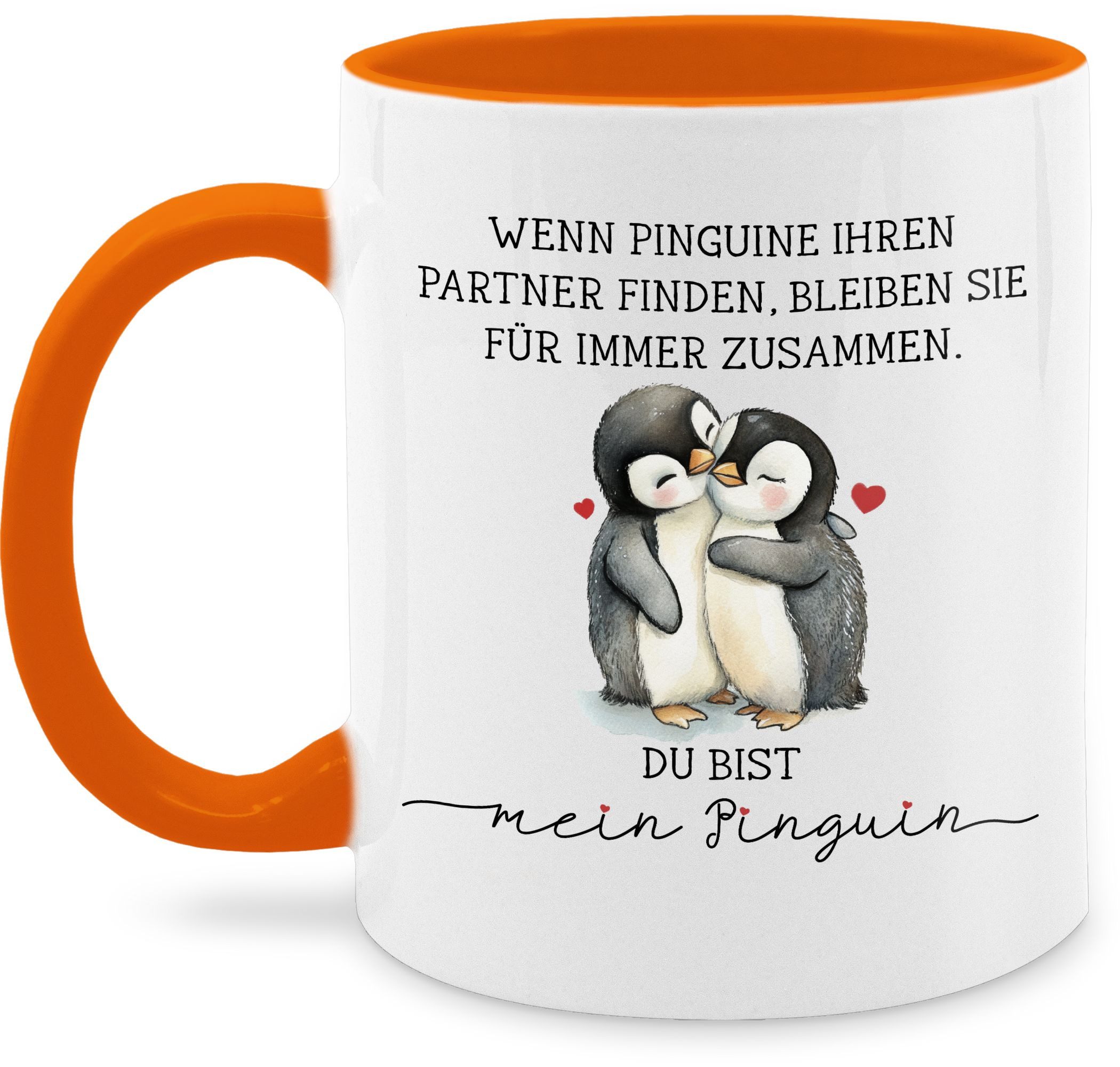 Shirtracer Tasse Wenn Pinguine ihren Partner finden bleiben sie für immer zusammen I Pa, Keramik, Pärchen