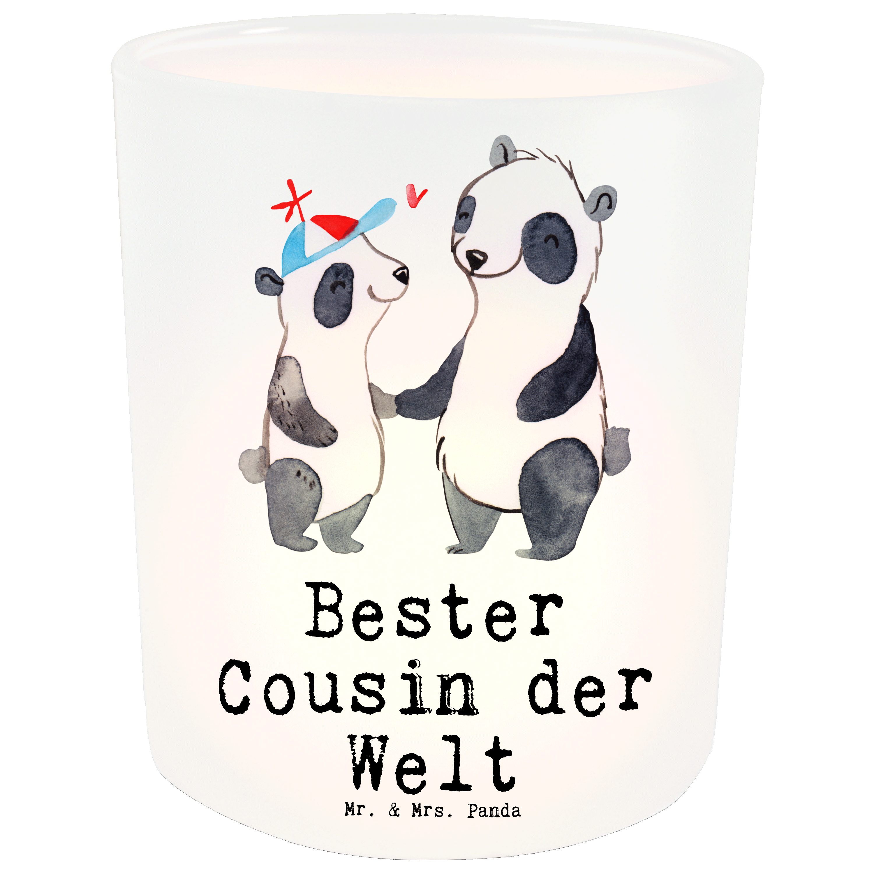 Welt Mrs. St) Cousin & Panda Mr. der Windlicht Geburtstagsges Transparent Panda - Bester - Geschenk, (1