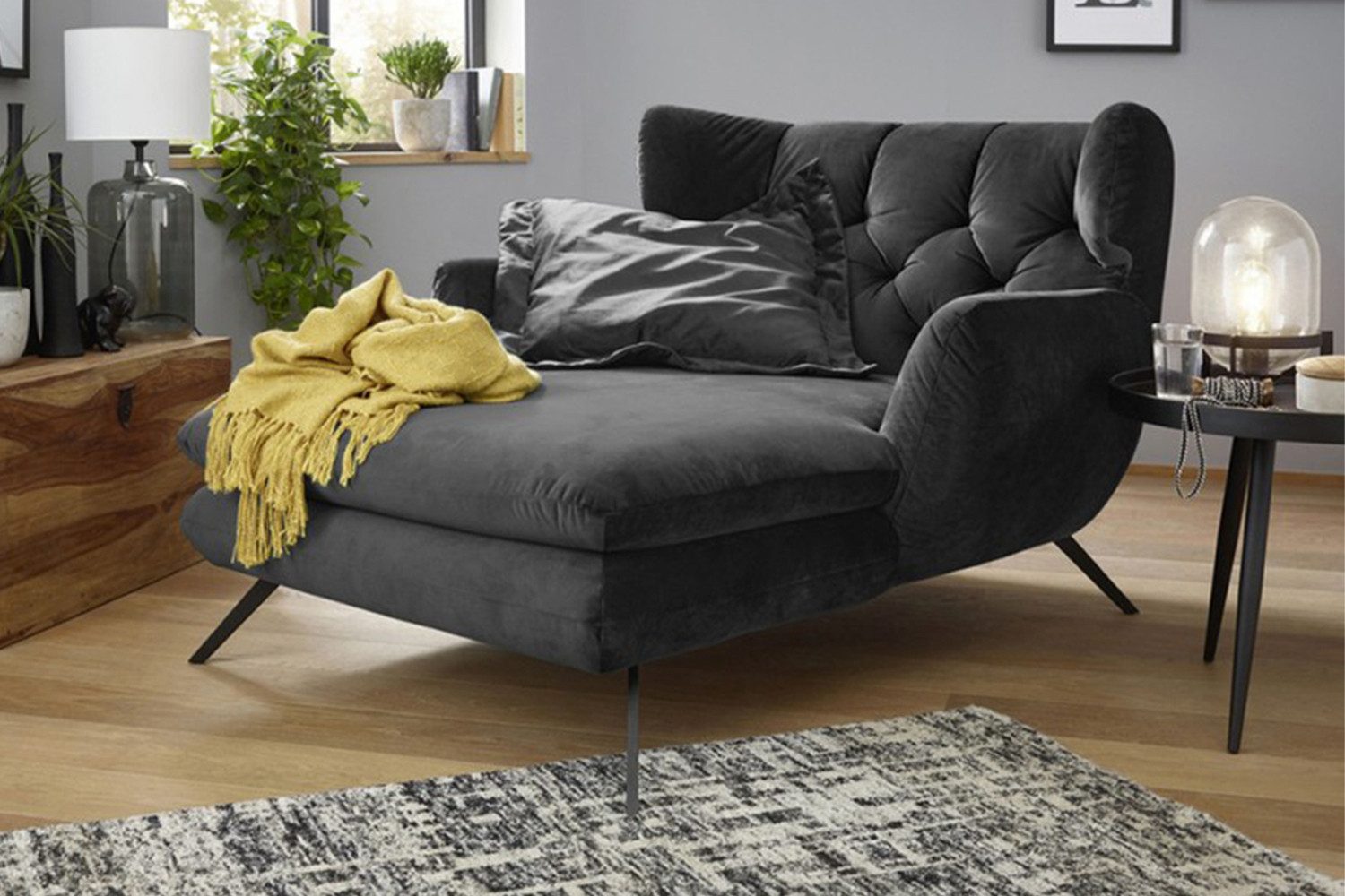 KAWOLA Relaxsessel CHARME, Longseat Sessel Megasessel Velvet verschiedene Farben