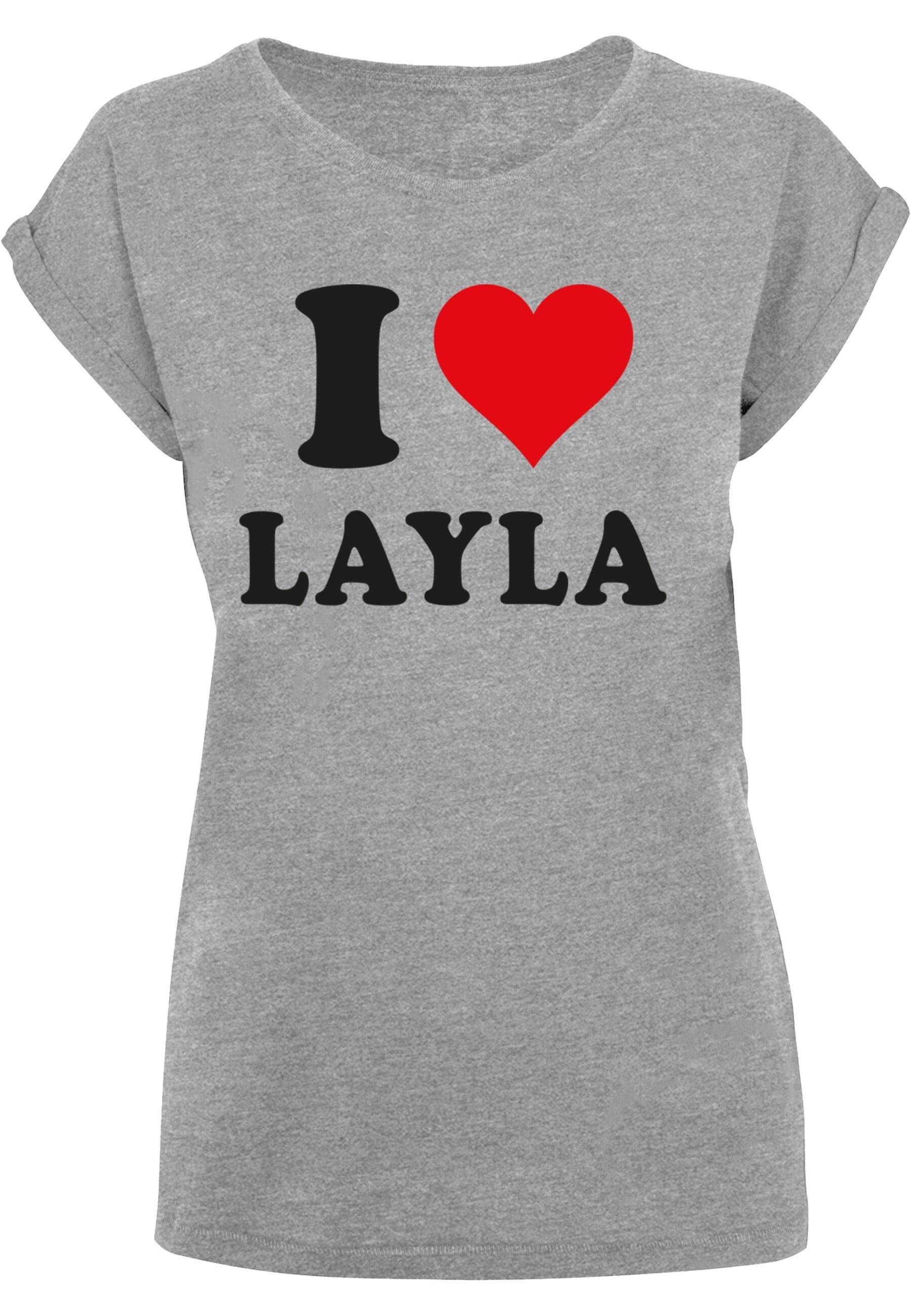 Damen (1-tlg) Love Ladies Merchcode I heathergrey T-Shirt Layla T-Shirt