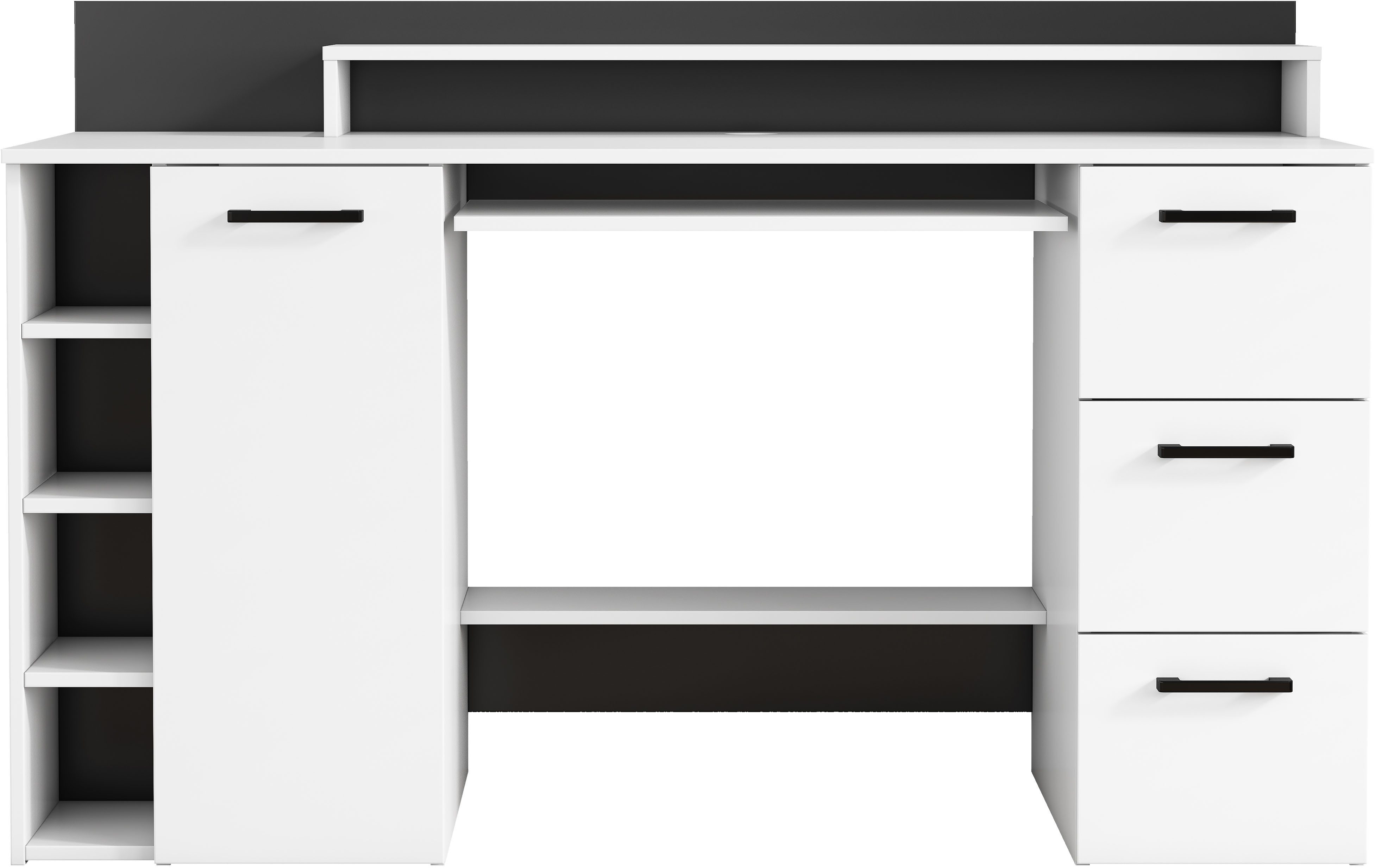 OTTO home Schreibtisch Moid, mit Schubladen, Tastaturauszug und Monitorablage, Breite 140 cm