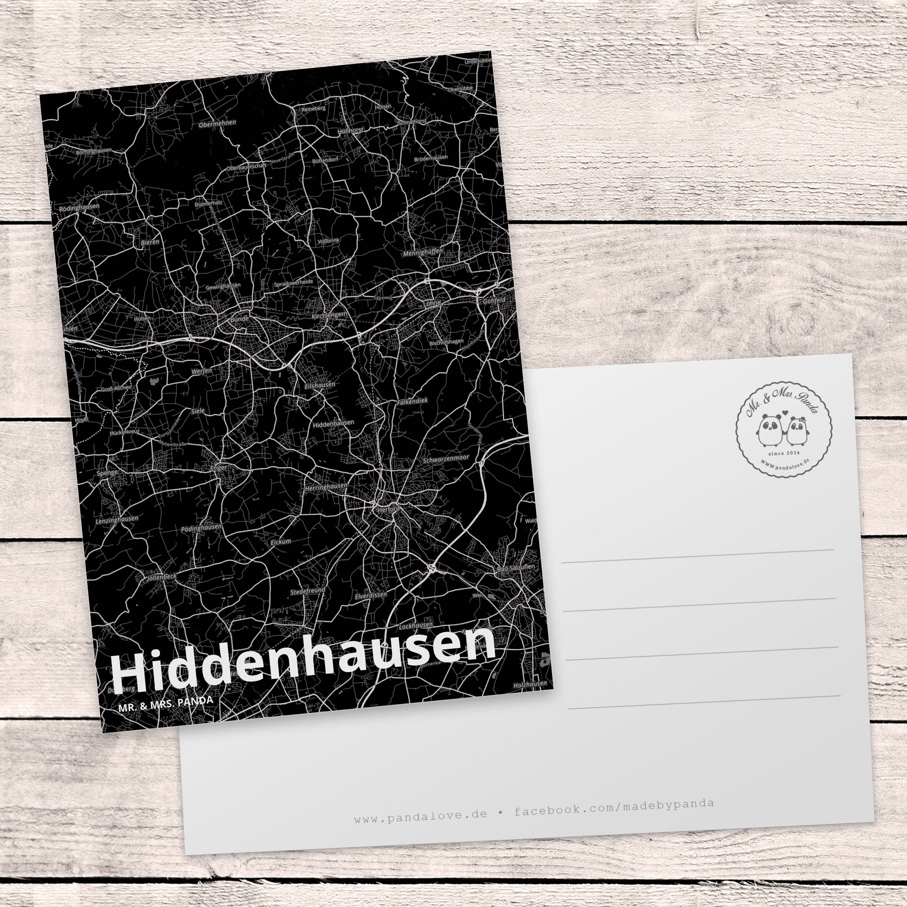 Mr. & Mrs. Hiddenhausen Postkarte Karte, Stadt, Panda Ort, Geschenk, - Einladungskarte Städte
