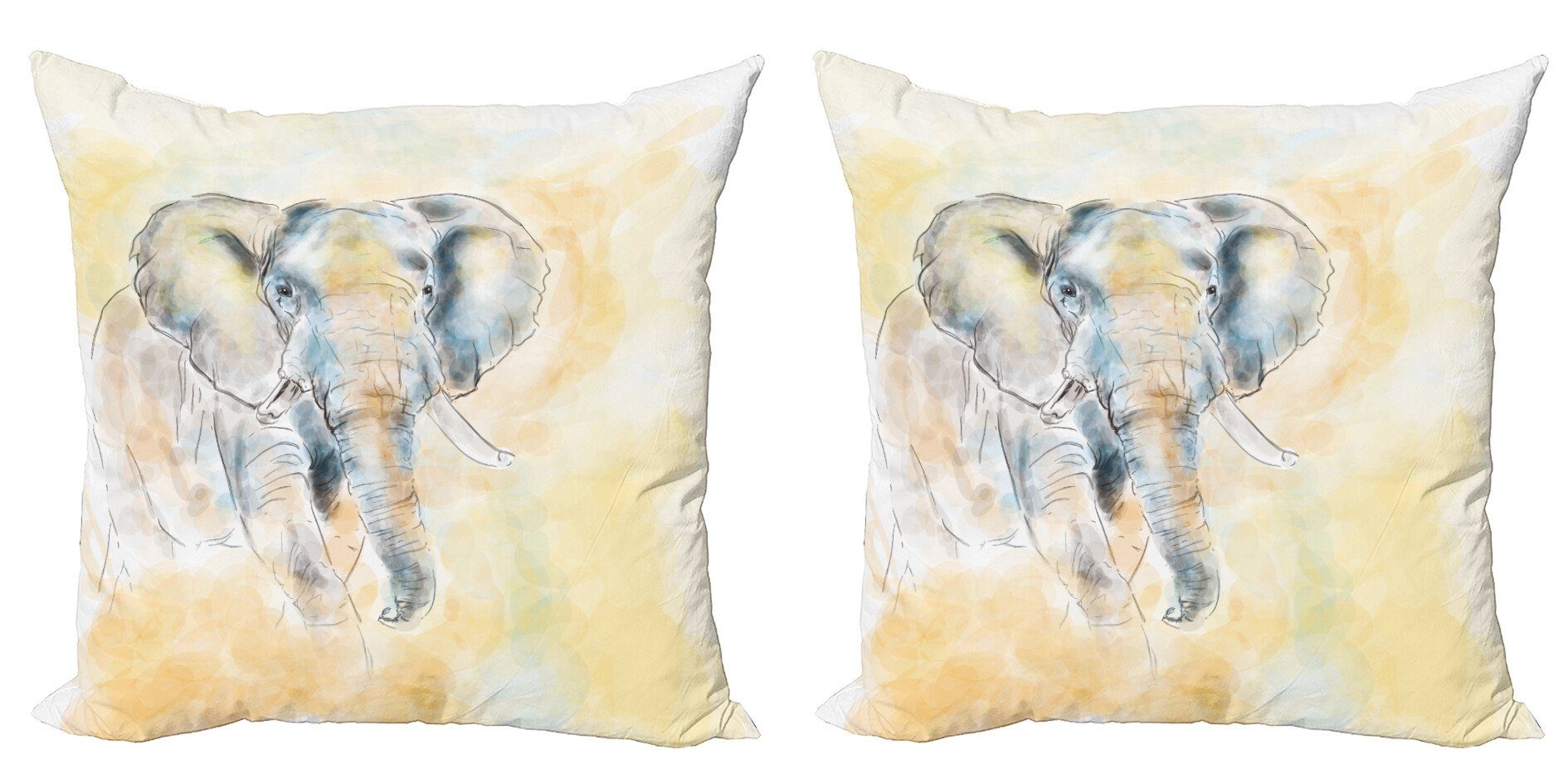 Kissenbezüge Modern Accent Doppelseitiger Digitaldruck, Abakuhaus (2 Stück), Elefant Exotische Wildlife Safari