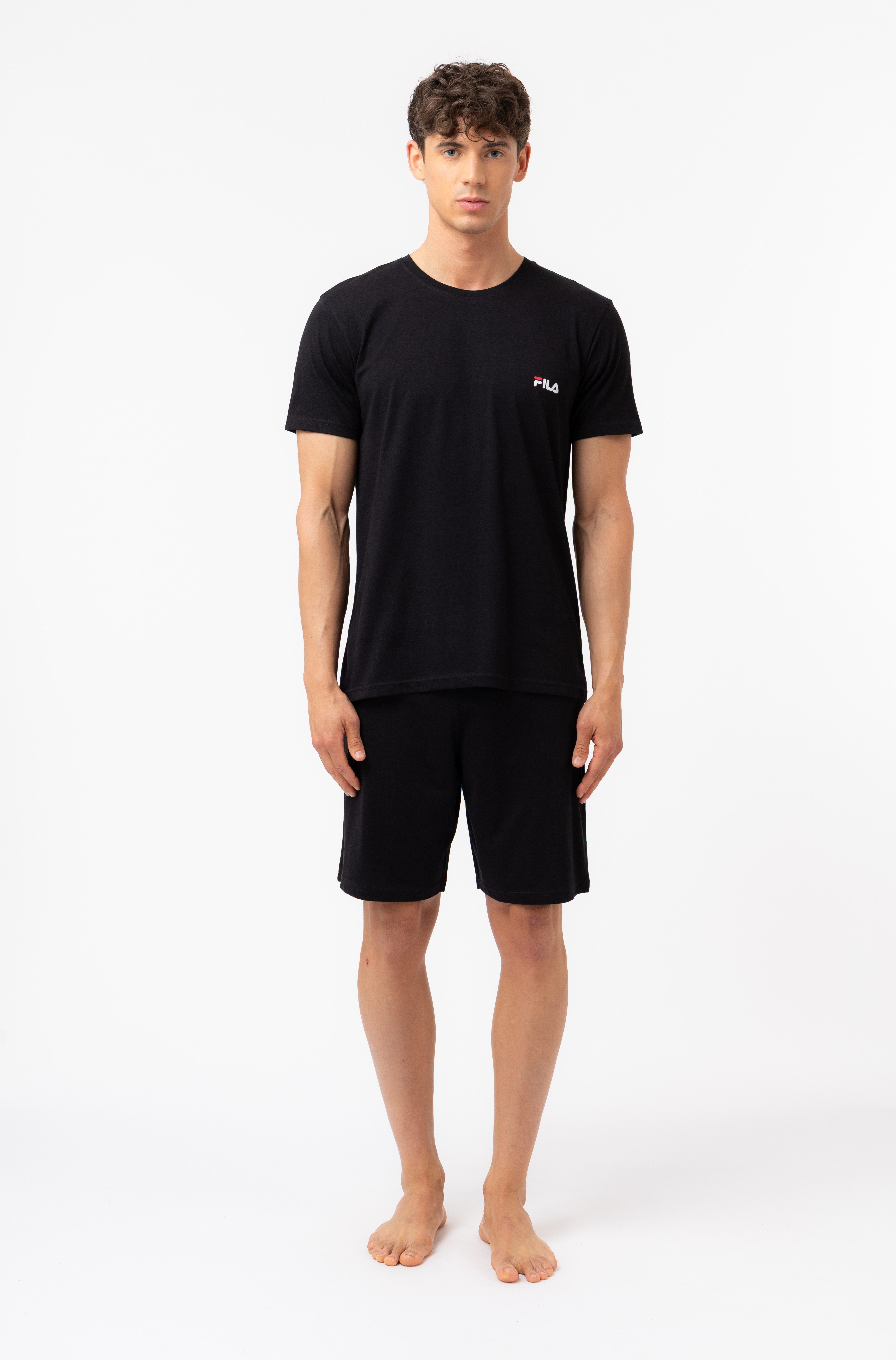 Fila Schlafanzug MAN JERSEY PYJAMAS (2 tlg) Hose mit elastischem Logobund und Kurzarmshirt