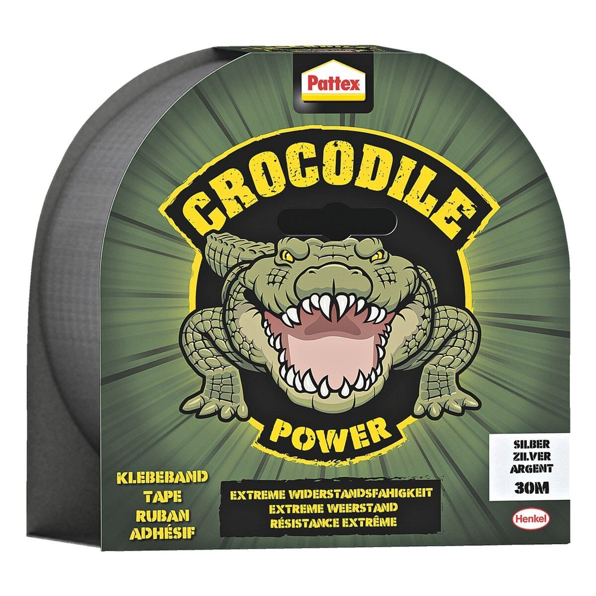 Pattex Klebeband Crocodile Power Tape (B/L): 48 mm/30 m, extrem widerstandsfähig silber