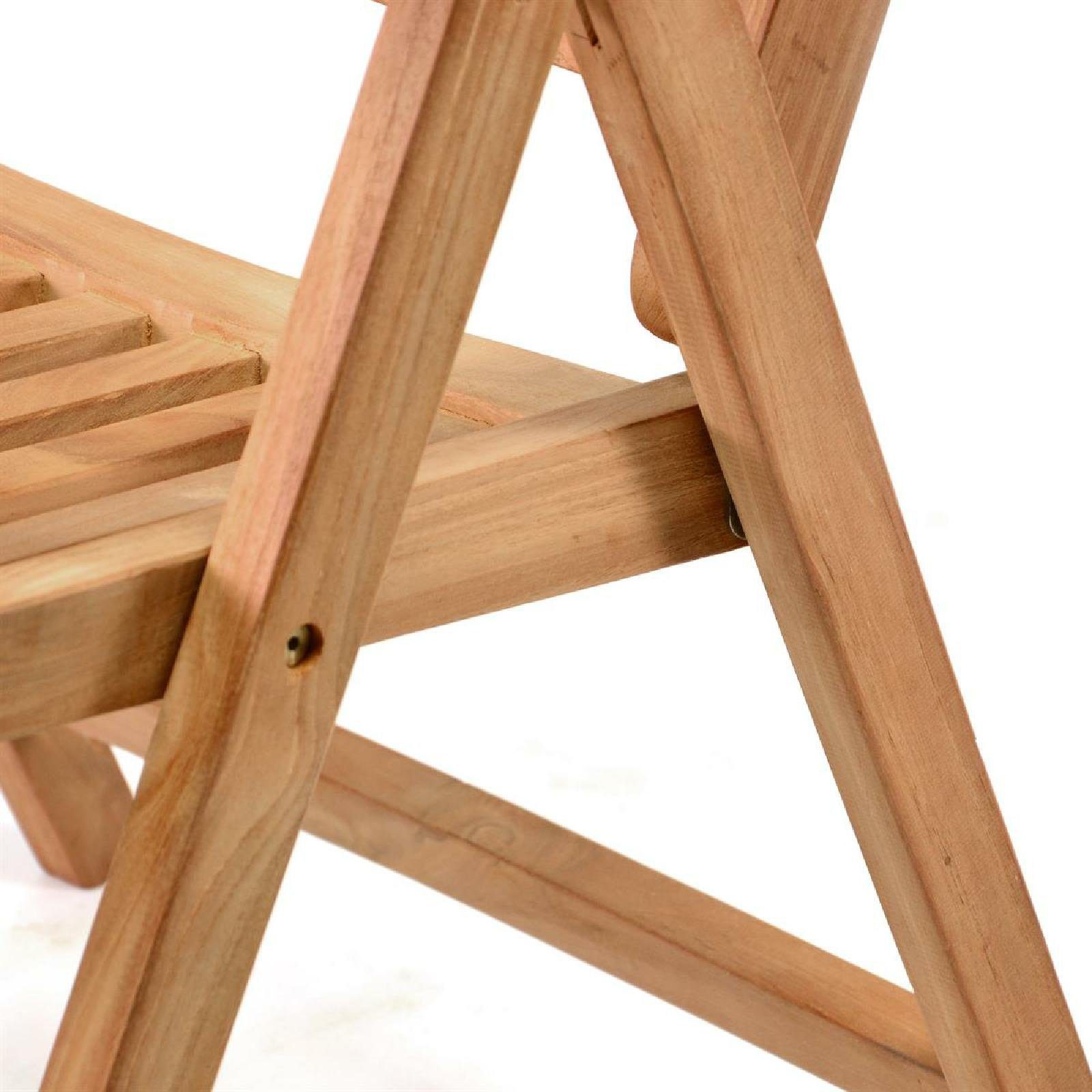 VCM Gartenstuhl Hochlehner Klappstuhl verstellbar Teak Holz