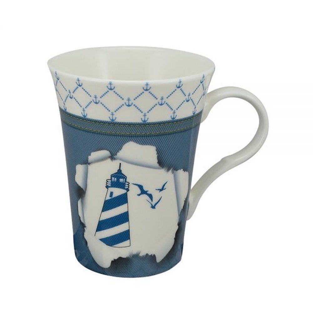 Linoows Tasse Kaffee Becher Leuchtturm, Tasse, Marine Kaffeepott, Keramik, Porzellan Kaffeetasse mit Leuchtturm