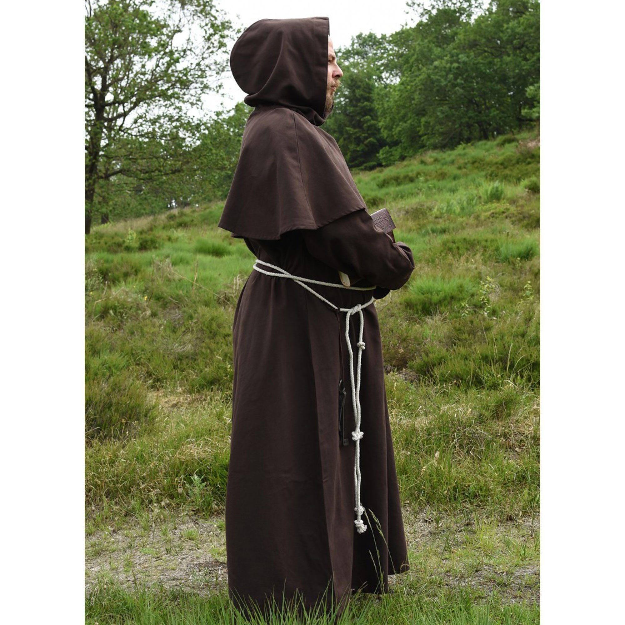 Battle Merchant Wikinger-Kostüm Mönchskutte Benedikt, braun L/XL