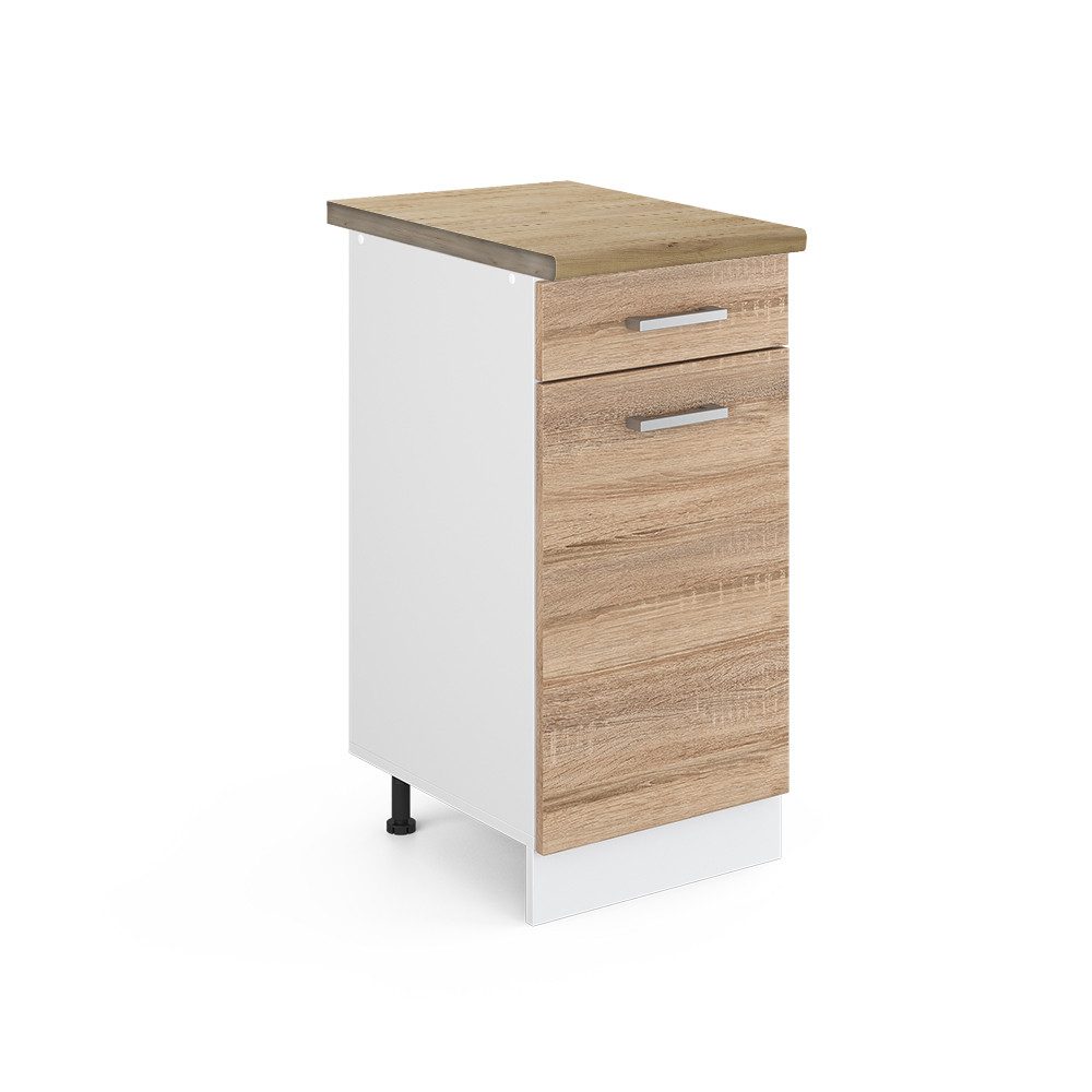 Vicco Küchenunterschrank R-Line Schubladenschrank für die Küche Sonoma 40 c günstig online kaufen