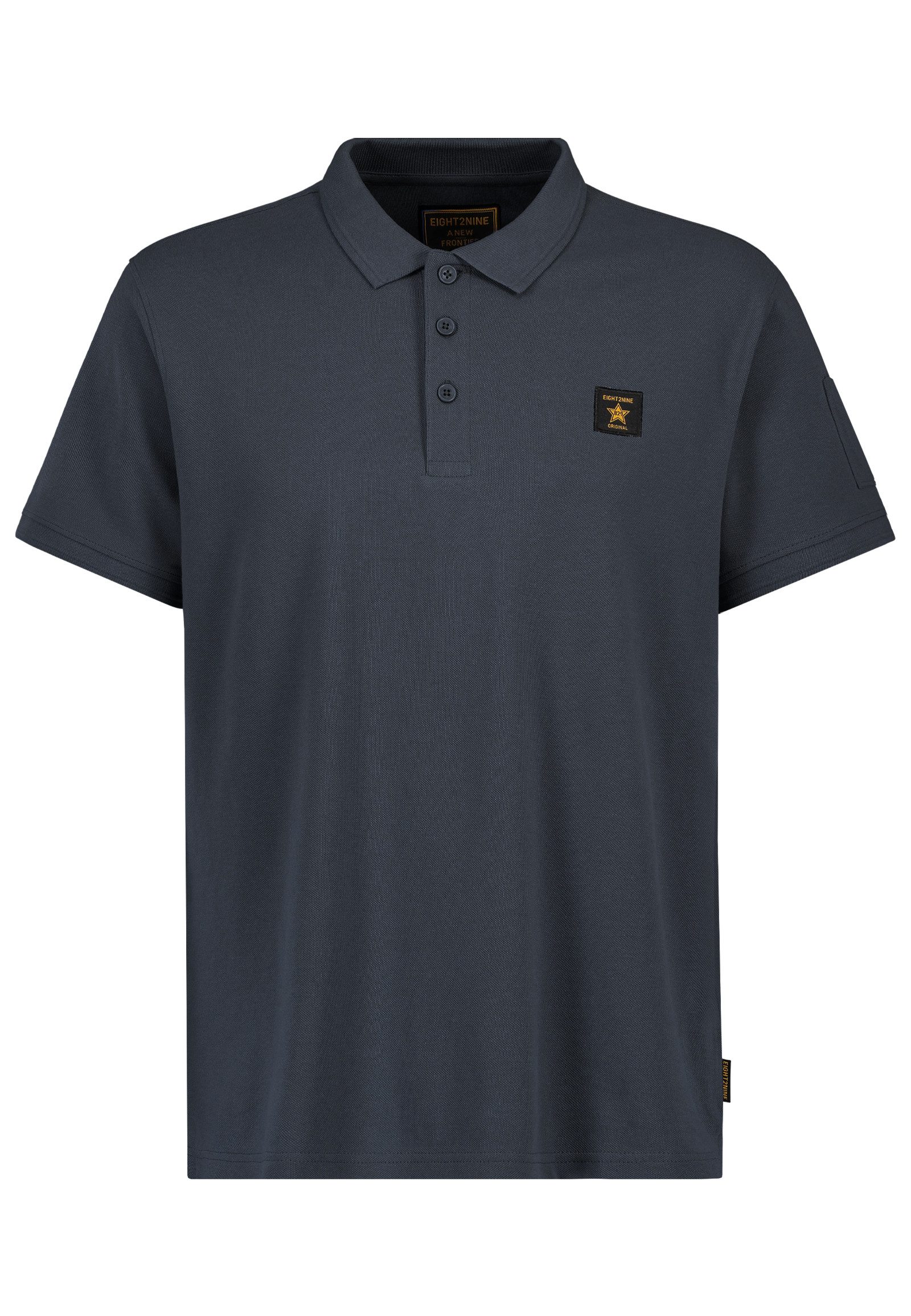 Eight2Nine Poloshirt Mit Knopfleiste und Logo Klassisches Design Solid Poloshirt