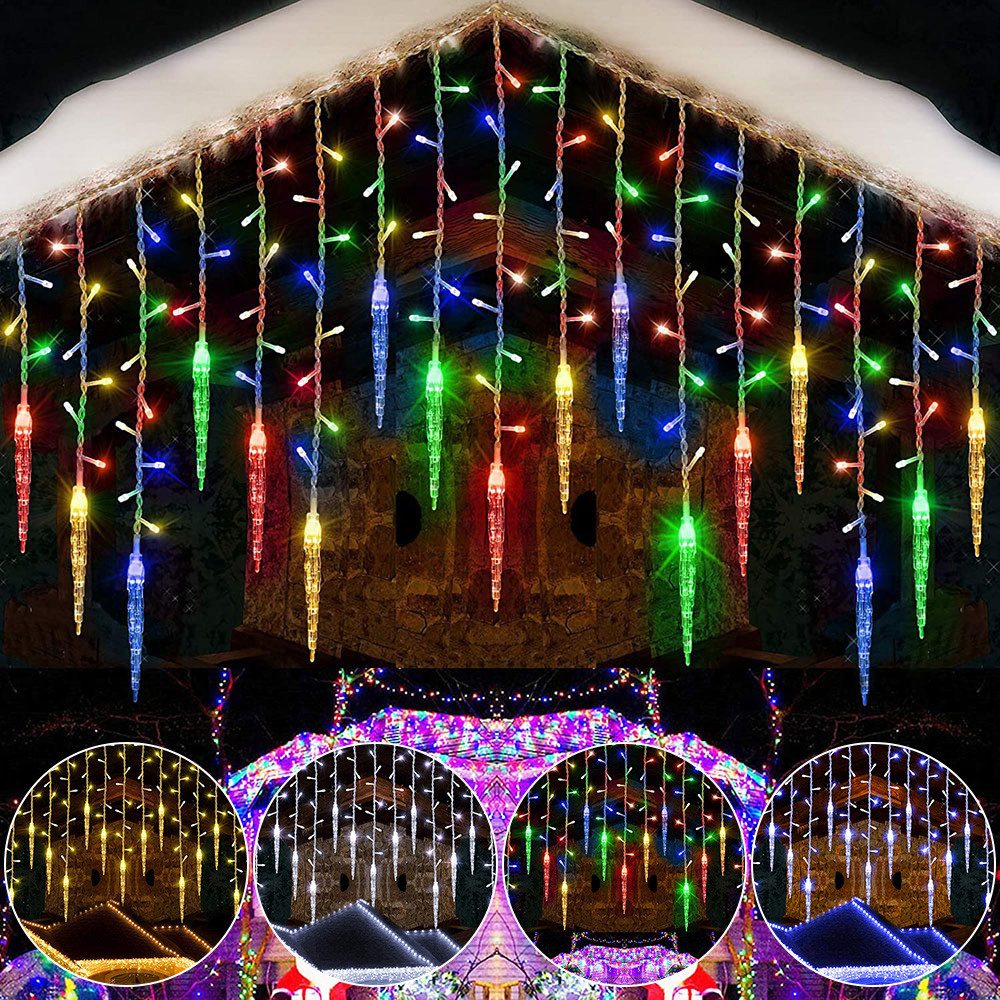 Rosnek LED-Lichtervorhang Eiszapfen-Anhänger, 8 Modi, Timer, günstig online kaufen
