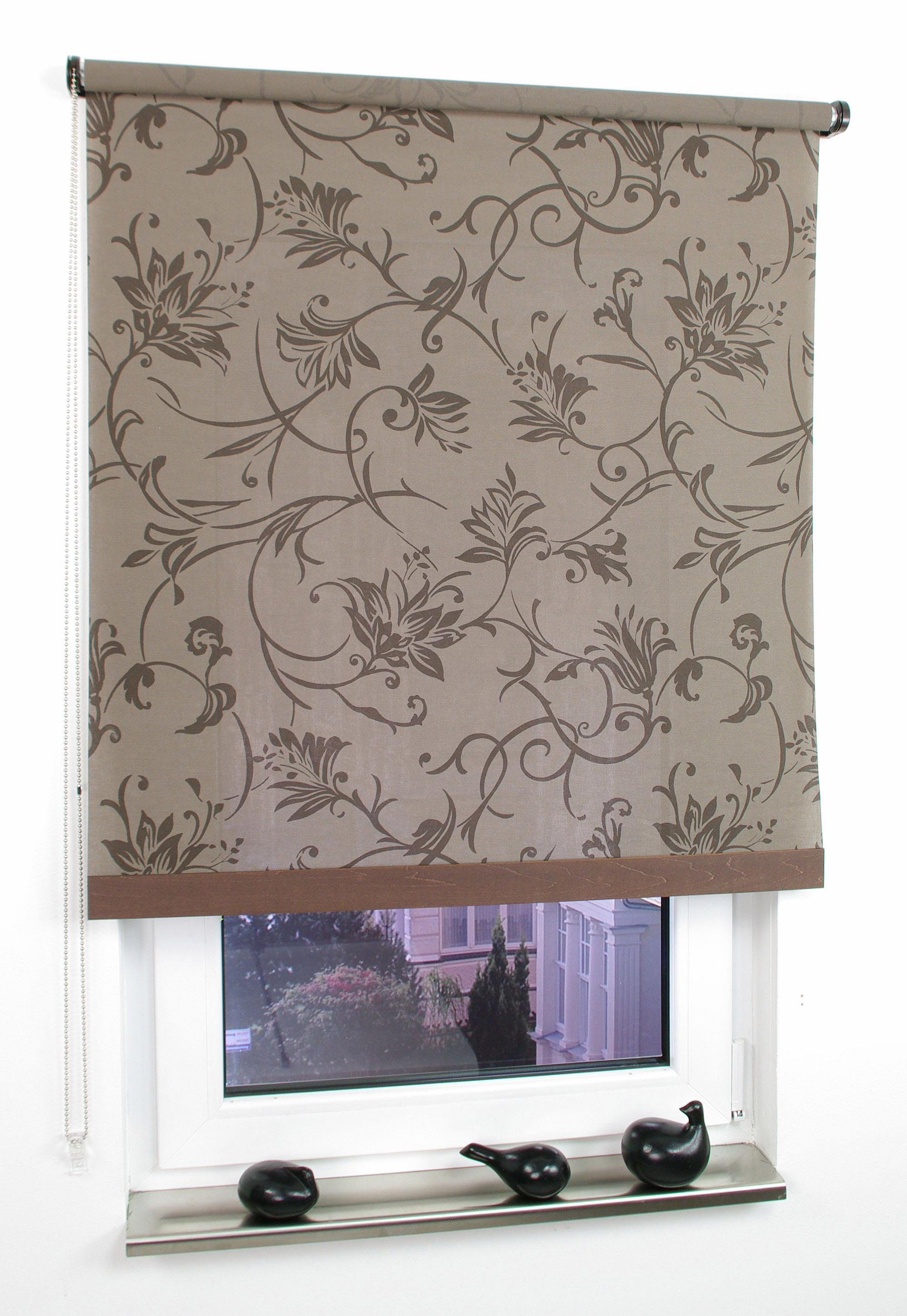 Seitenzugrollo Natur Dekor, Liedeco, Lichtschutz, mit Bohren/ohne Bohren, v günstig online kaufen