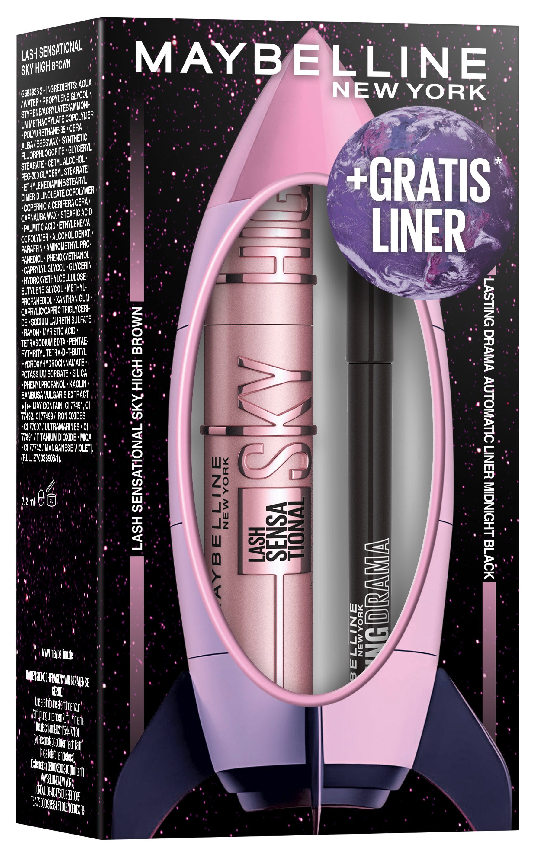 MAYBELLINE NEW YORK Make-up Set Maybelline NY Xmas Coffret Sky High + Lasting Drama Automatic Liner