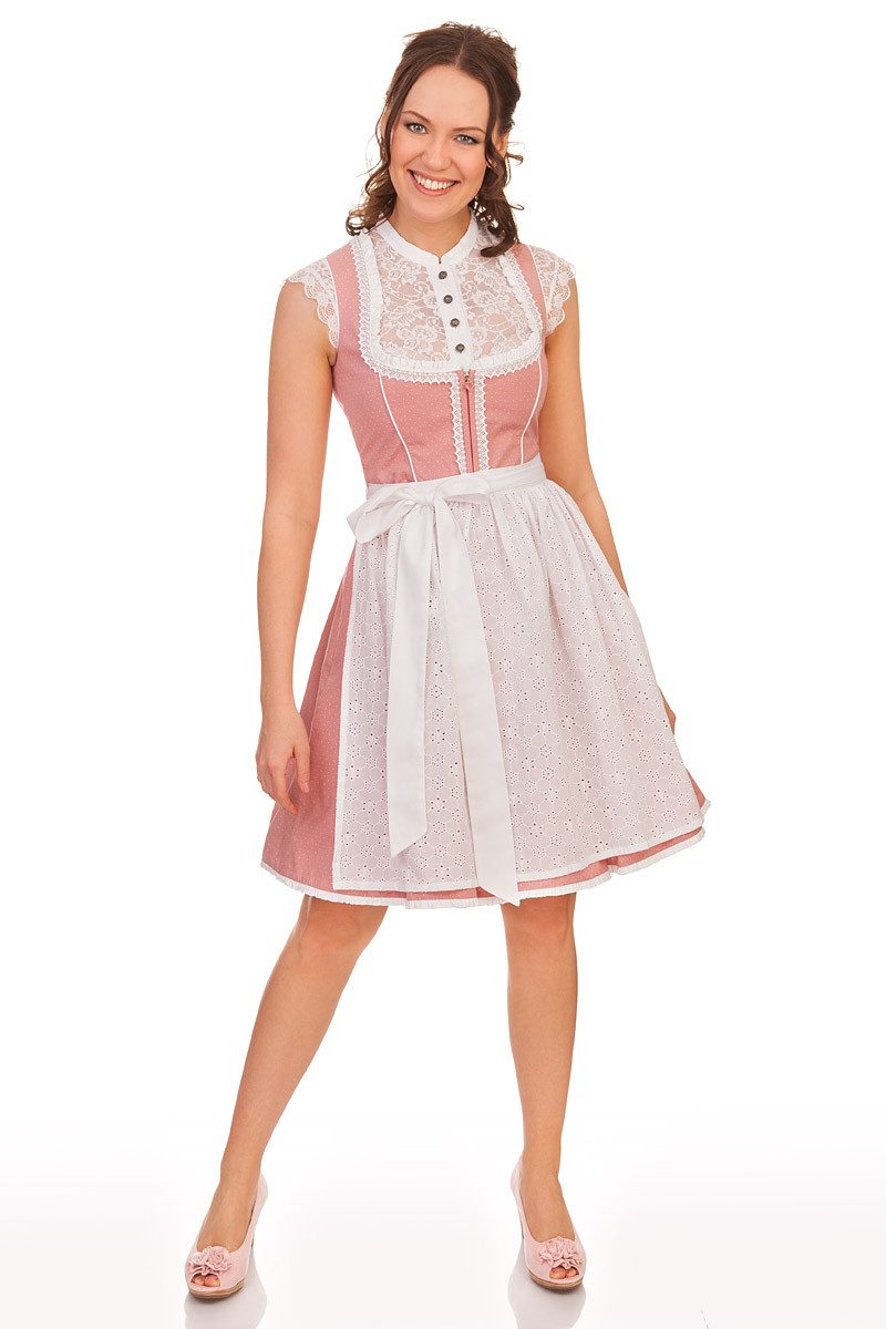 Alpenfee Tracht Dirndl Mini Dirndl 2tlg. - GABI - altrosa – Bild 5 von 5