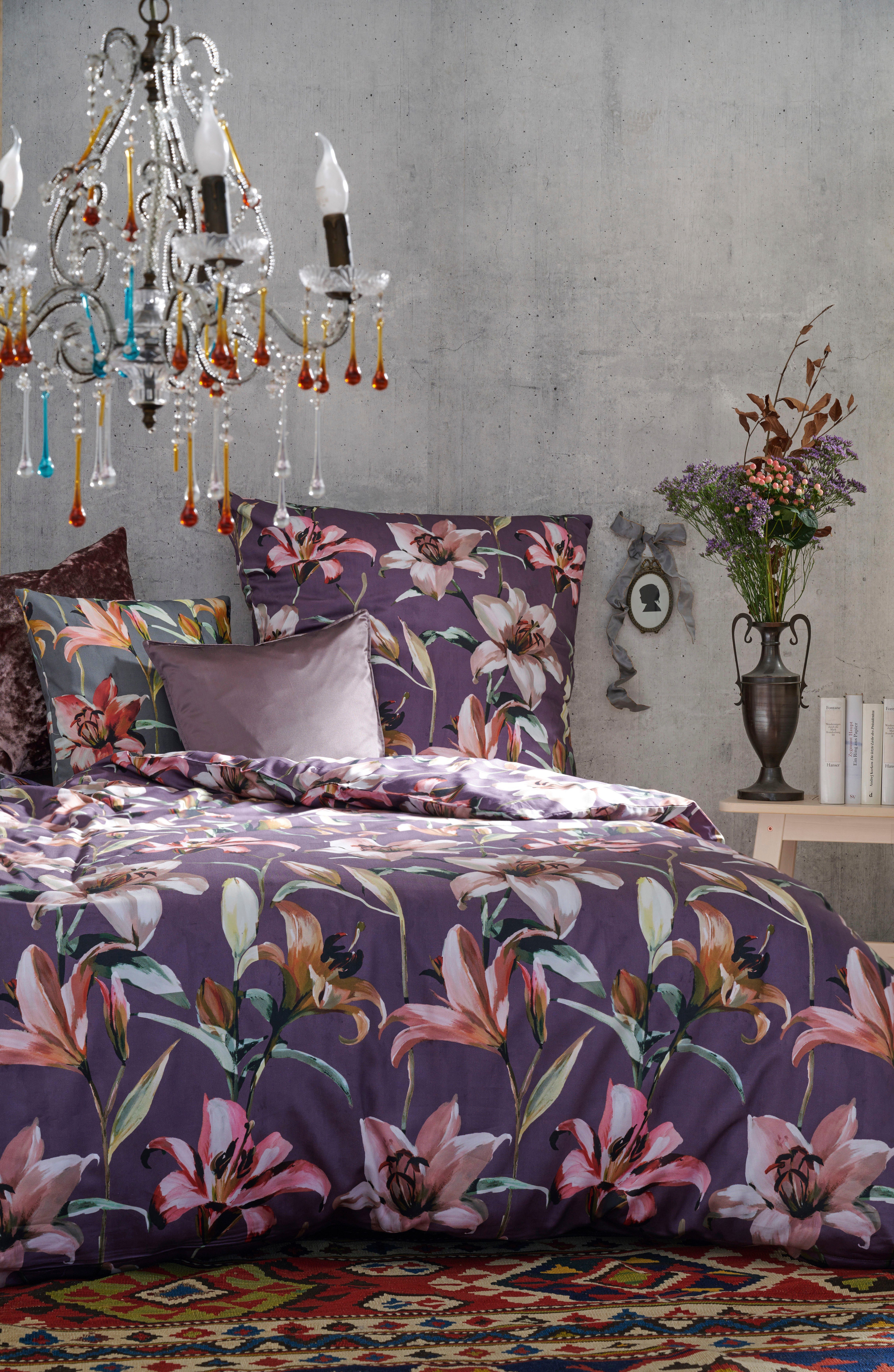 APELT Bettwäsche Lilia, Satin (Bio-Baumwolle), 2 teilig, mit Lilien