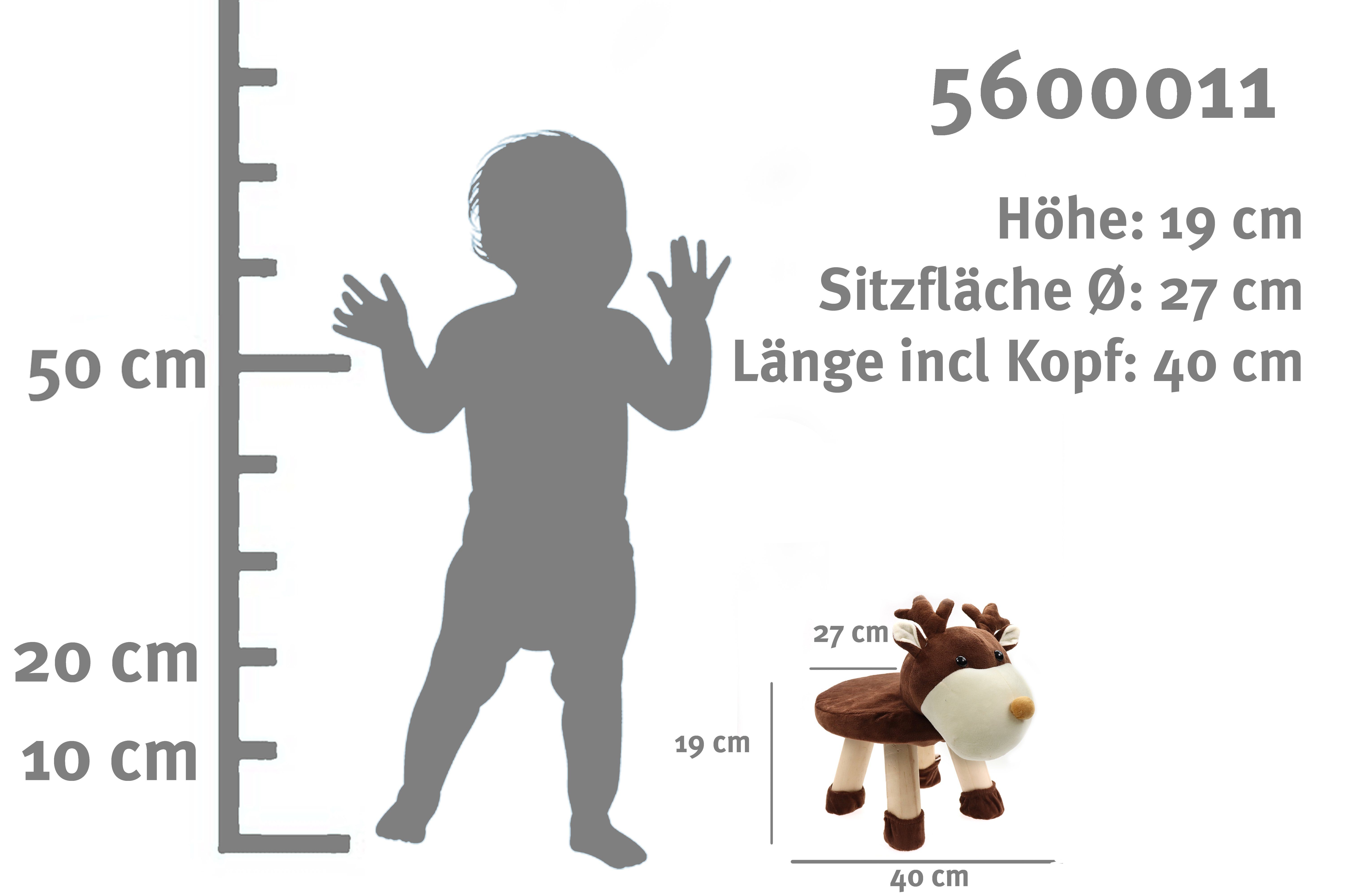 ELLUG Kindersessel Hocker für Kinder, Tiere, Plüschbezug & Holzbeine, bis 7 günstig online kaufen