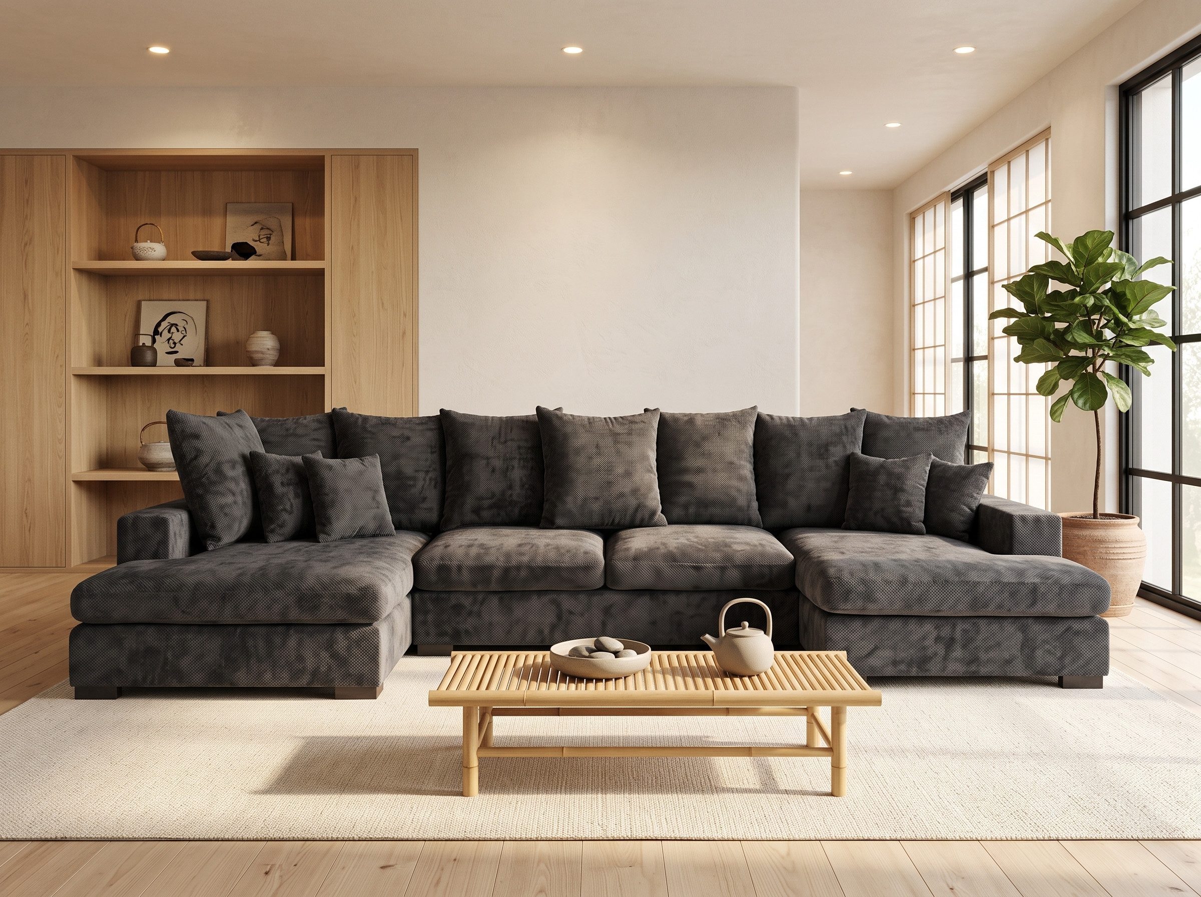 yourhouse24 Wohnlandschaft XXL SELLO U mit Schlaffunktion – HR-Kaltschaum, XXL, mit Bettkasten