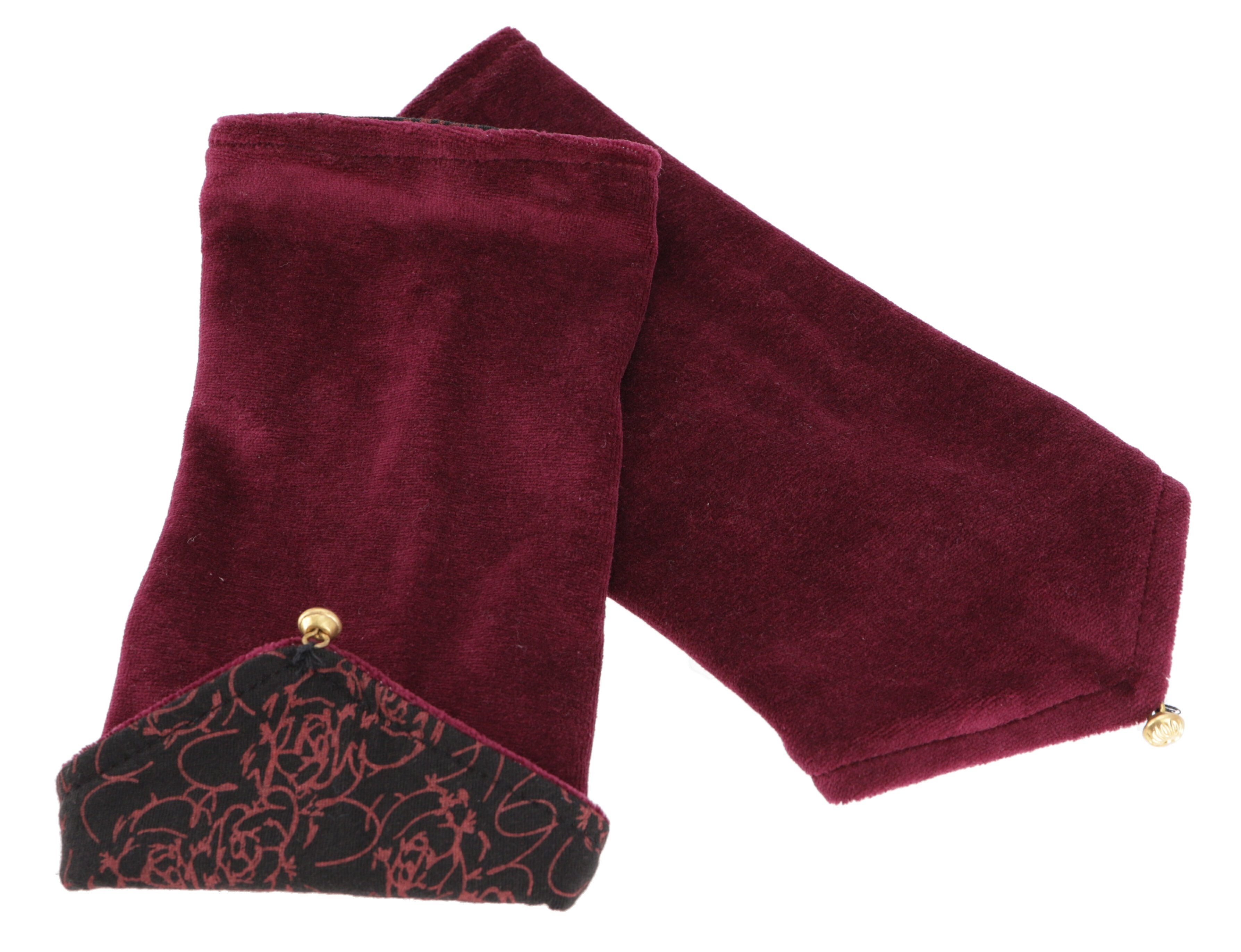 Guru-Shop Strickhandschuhe Handstulpen aus Samtstoff, Wendestulpen,.. günstig online kaufen