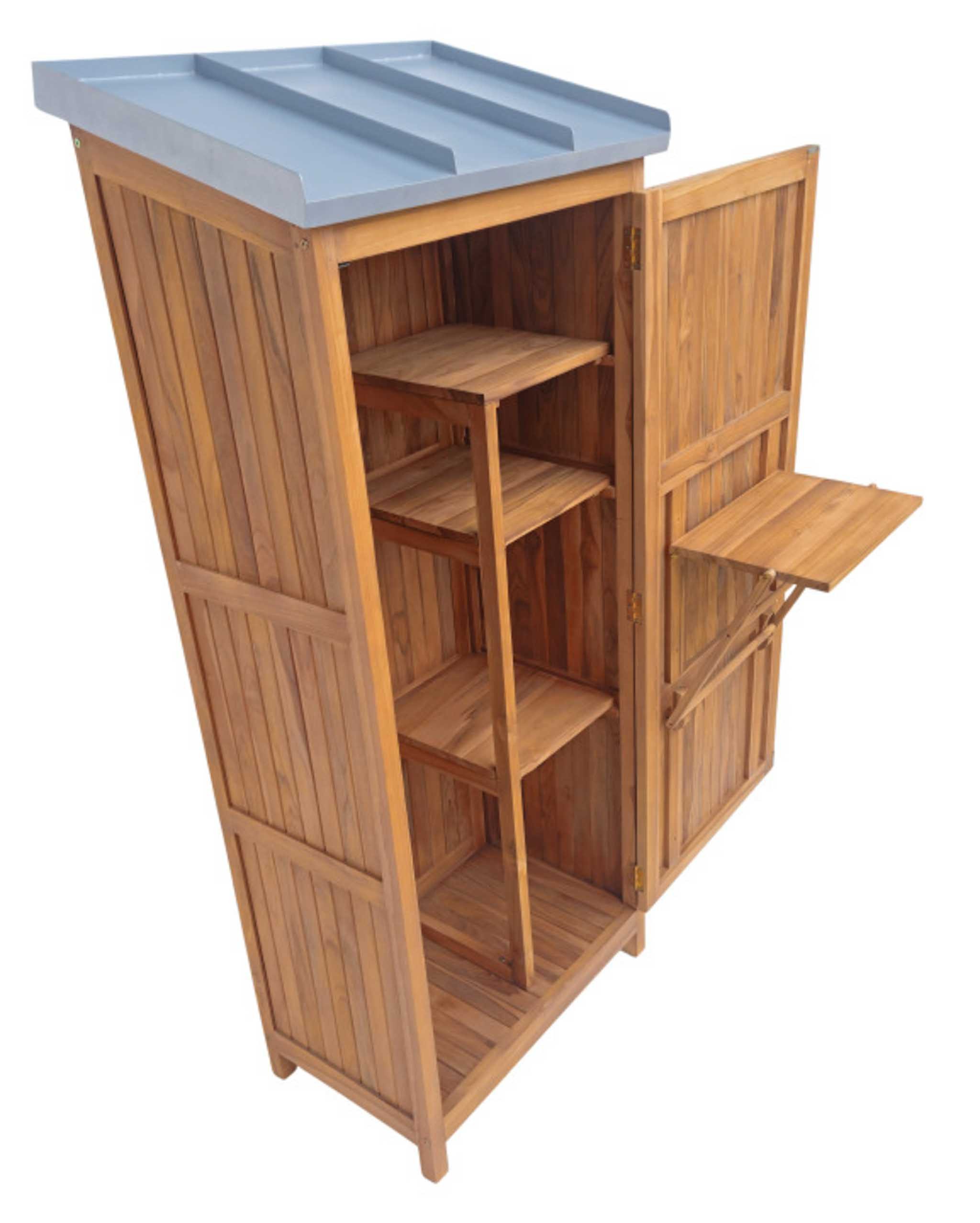 MR.DEKO Garten-Geräteschrank Swansea Teak 192 x günstig online kaufen