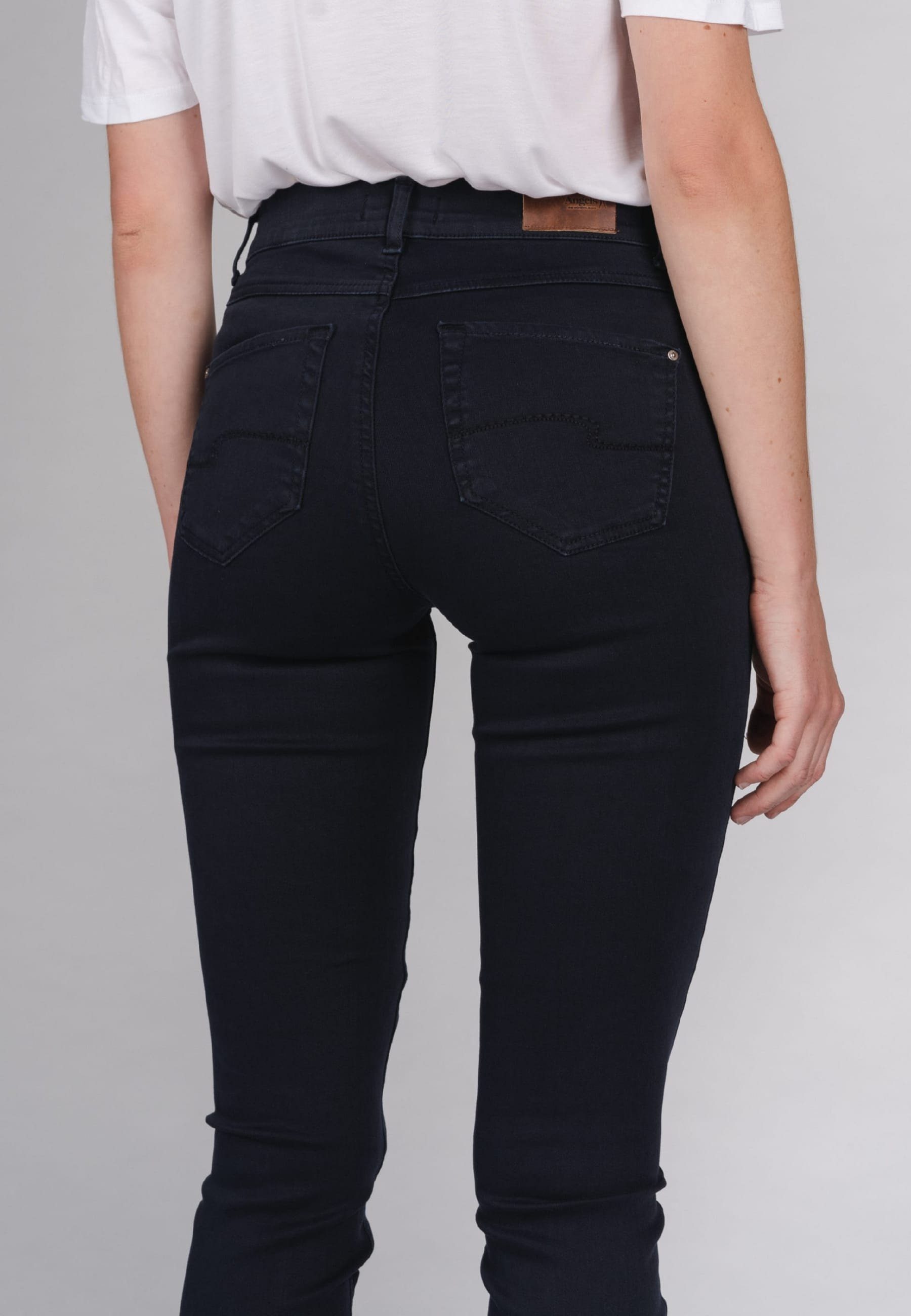 ANGELS Slim-fit-Jeans Skinny unifarbenem Design Jeans mit