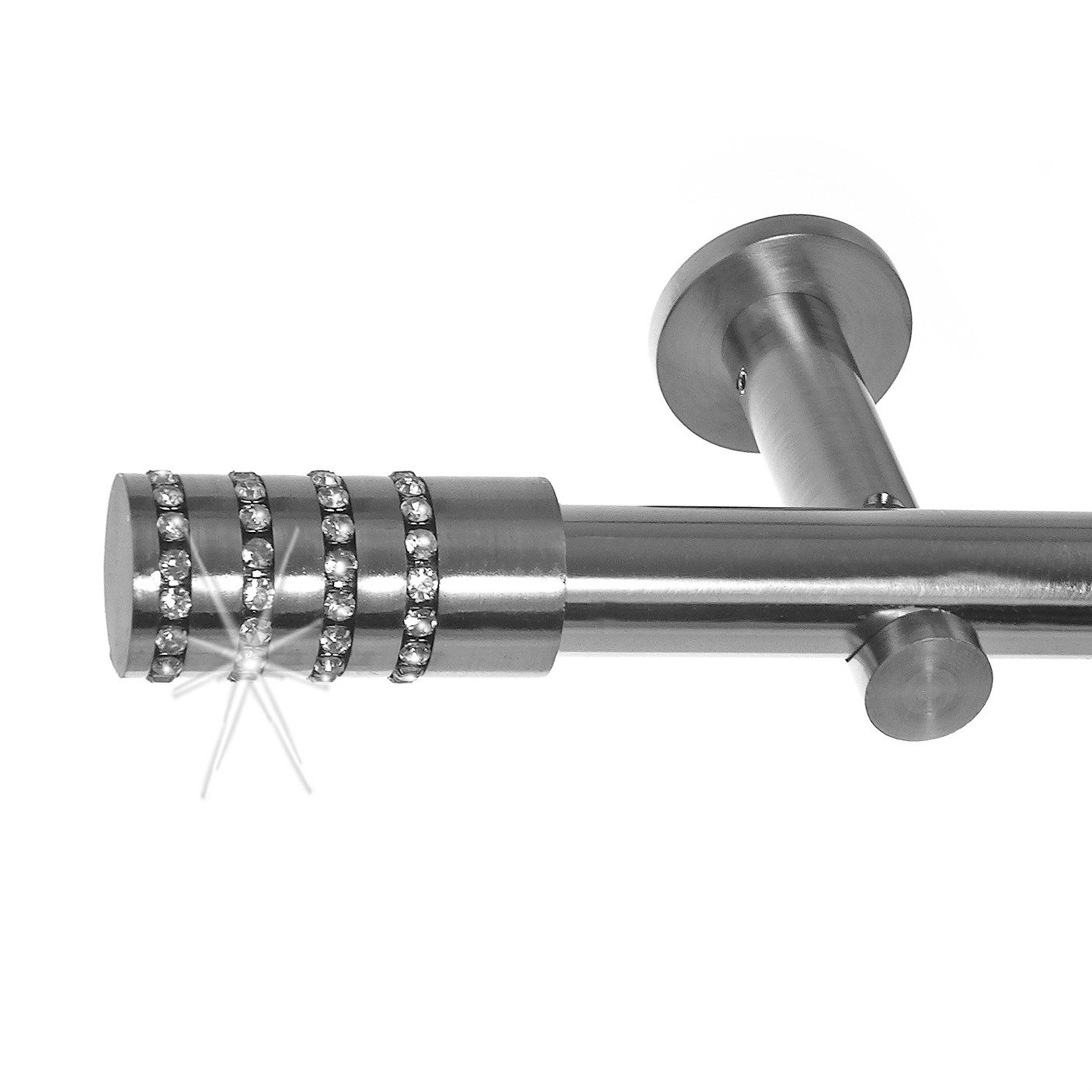 BASIT Gardinenstange Edelstahloptik 20mm mit Wandträgern günstig online kaufen