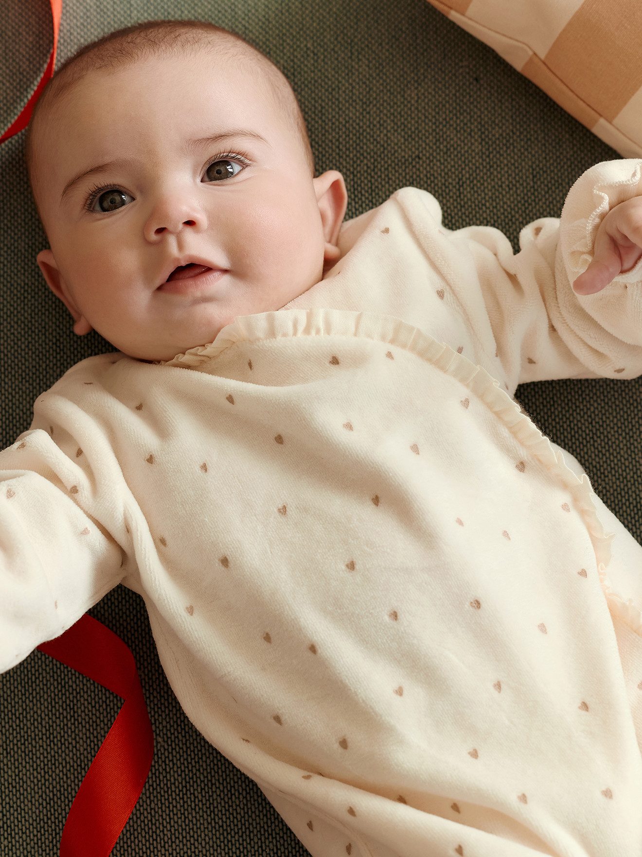 vertbaudet Schlafoverall Baby Schlafanzug und Kuscheltier-Set aus Samt