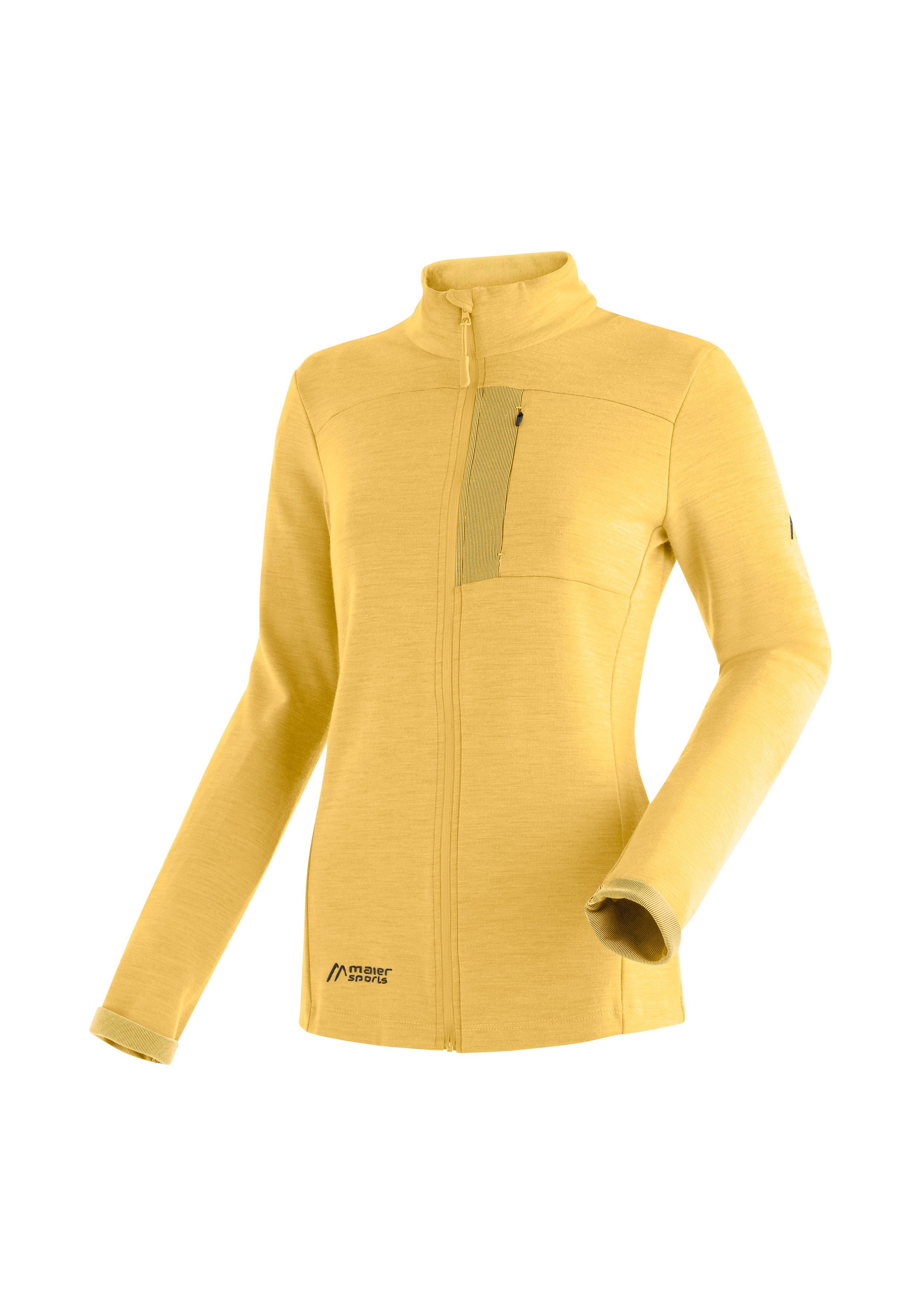 Maier Sports Funktionsshirt Skutvik W Midlayer-Jacke für Damen, ideal für Outdoor-Aktivitäten pastellgelb | Funktionsshirts
