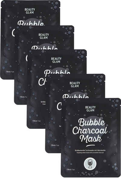 BEAUTY GLAM Gesichtsmasken-Set »Bubble Charchoal Mask« Set, 5-tlg.
