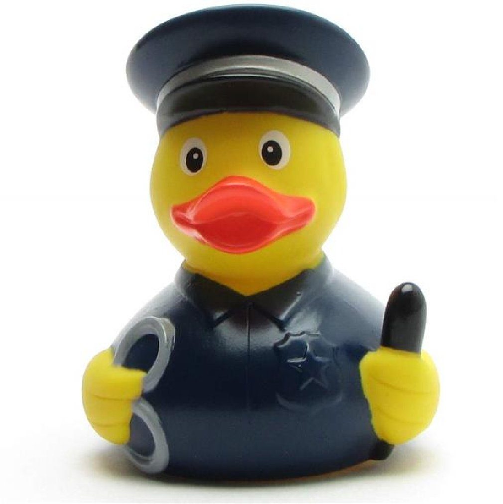 Duckshop Quietscheente Badespielzeug - Polizist Badeente
