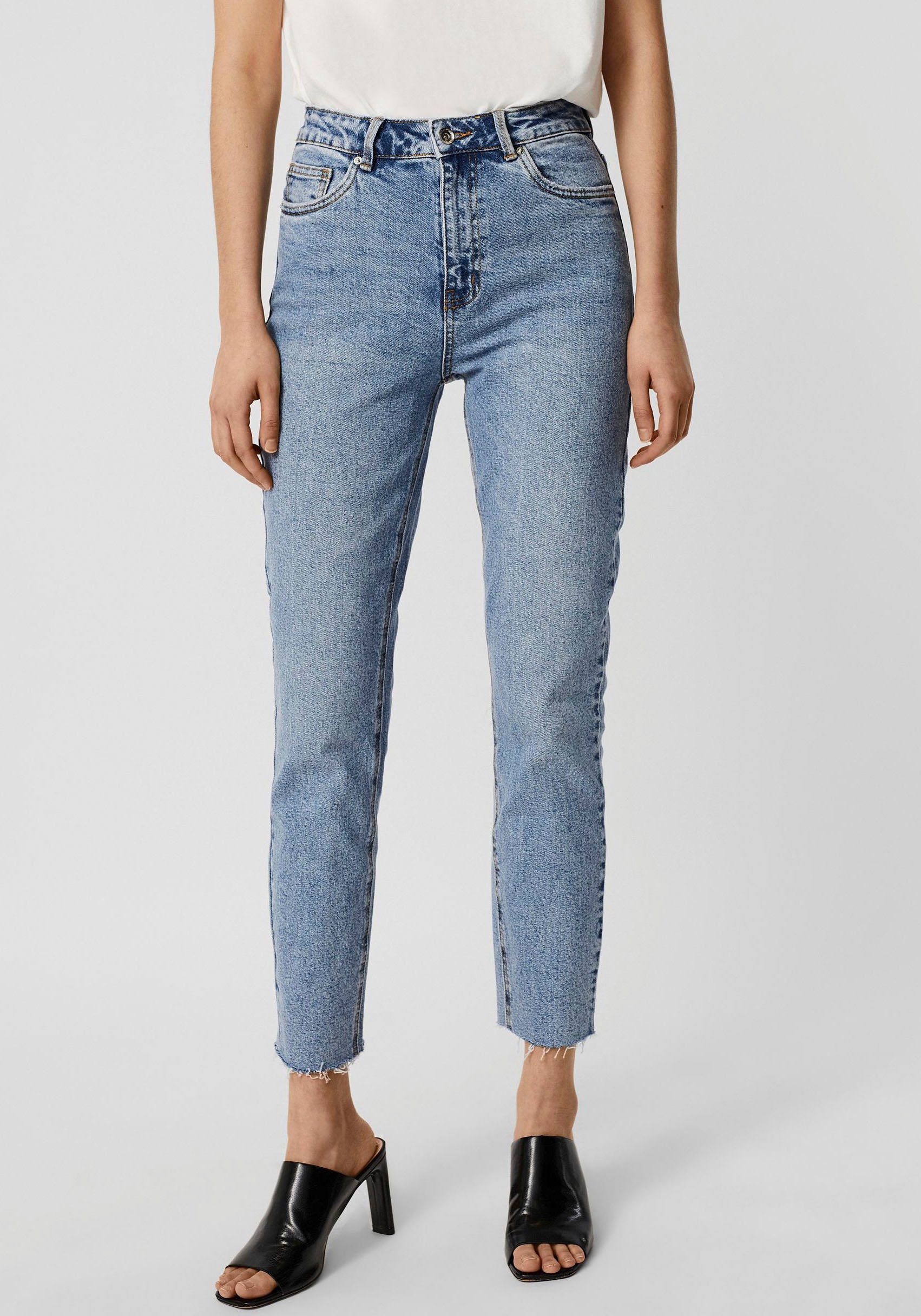 Vero Moda Straight-Jeans VMBRENDA mit leicht ausgefranstem Saum, stonewashe günstig online kaufen