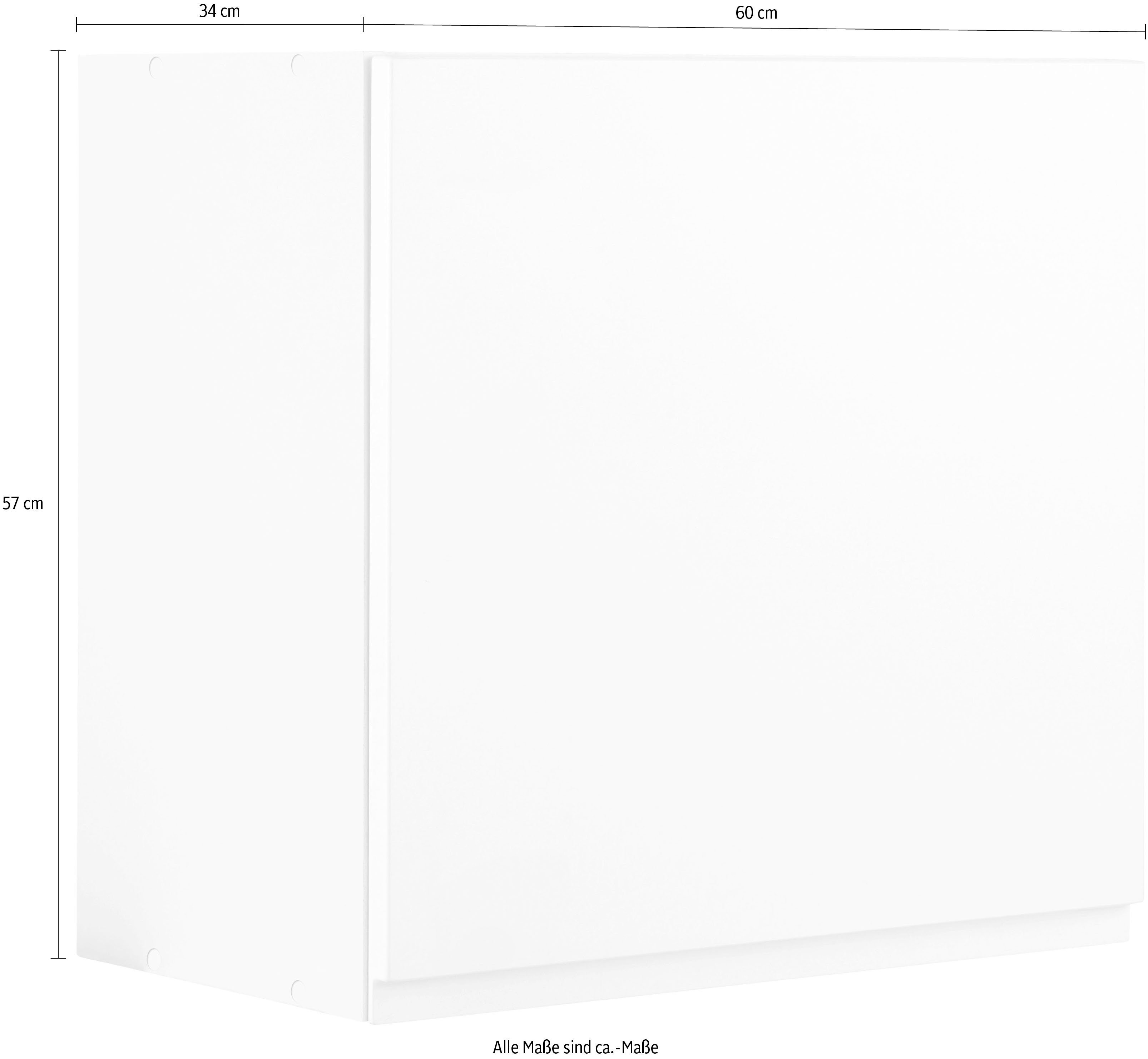 HELD MÖBEL Hängeschrank hoch, hochwertige 60 cm weiß Virginia Hochglanz Tür, breit, Einlegeboden, MDF-Fronten 1 cm | 57 weiß