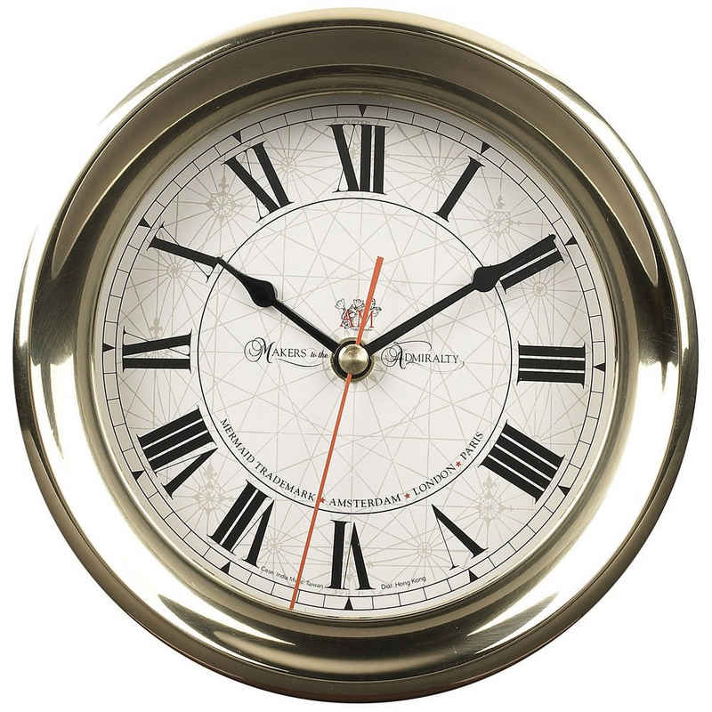 Linoows Uhr Maritime Wanduhr, Luxus Schiffsuhr, Edle Bootsuhr (schwere polierte Messing Uhr 18 cm)