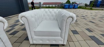 JVmoebel Wohnzimmer-Set Luxus Sofagarnitur 3+1+1 Sofa Leder 100% Wohnzimmer Sofort, (3-St., 3 Sitzer + 2x Sessel), Made in Europe