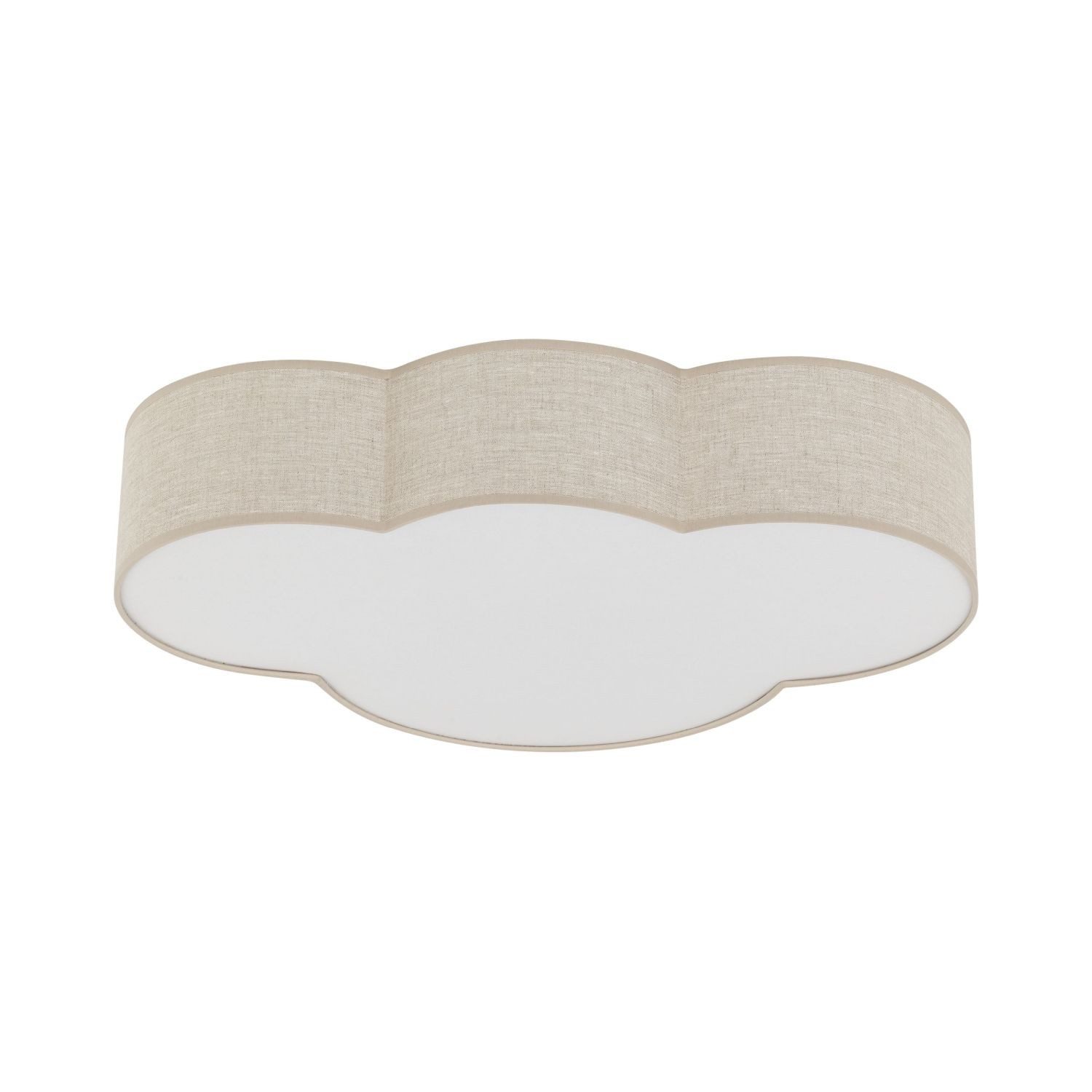 Licht-Erlebnisse Deckenleuchte WOLKI, ohne Leuchtmittel, Kinderzimmer Leinen B: 63 cm 4x E27 Weiß Beige Wolkenlampe