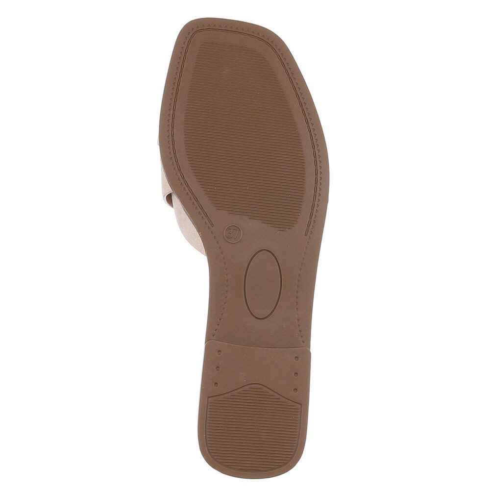 Ital-Design Moderne Damen Sandalen mit geflochtenem Design für Freizeit Pantolette (91117163) Blockabsatz Pantoletten in Altrosa