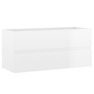 vidaXL Waschtisch Waschbeckenunterschrank Einbaubecken Hochglanz-Weiß Spanplatte 100 cm