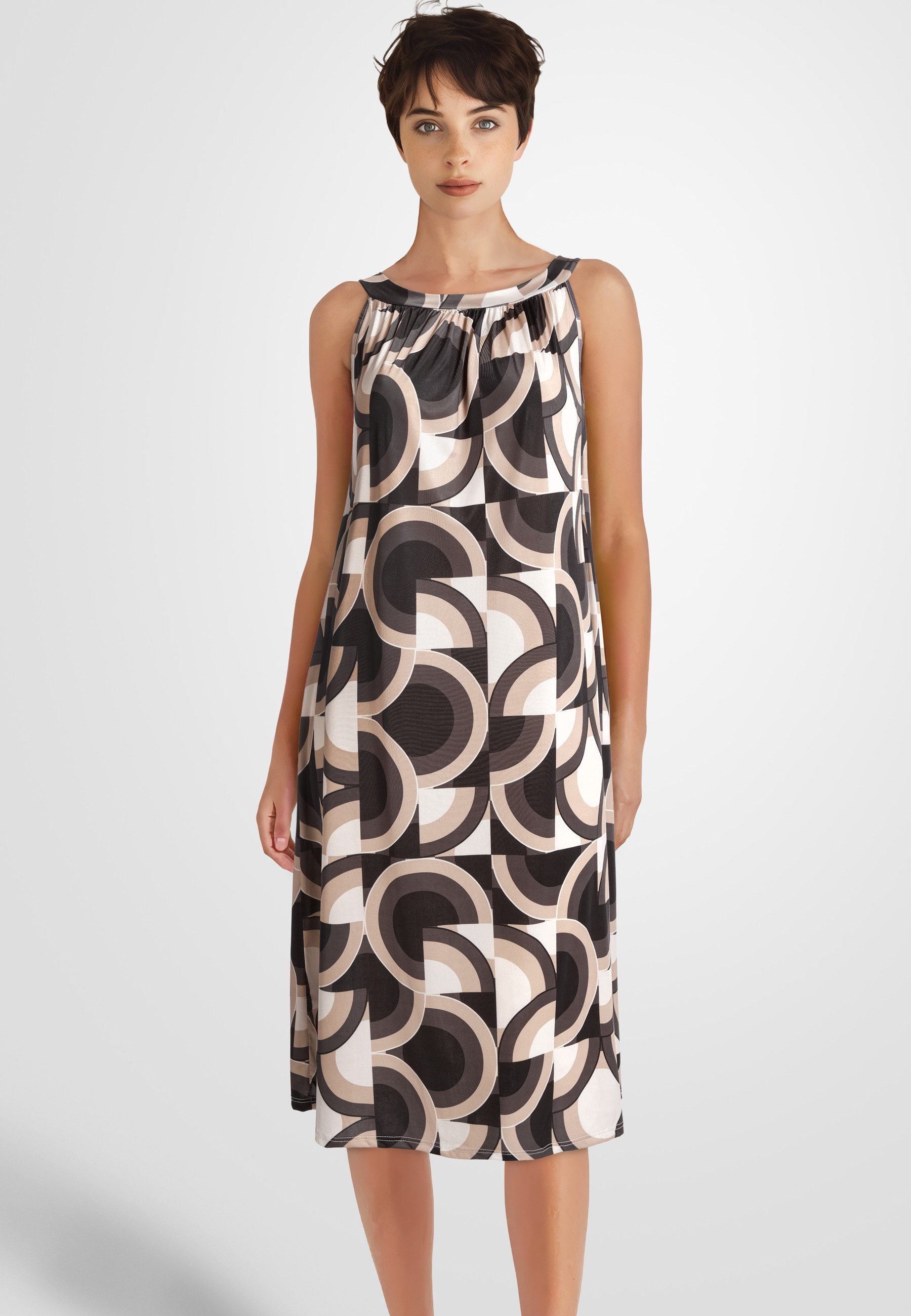 PEKIVESSA Jerseykleid Trägerkleid gemustert ärmellos Sommerkleid günstig online kaufen