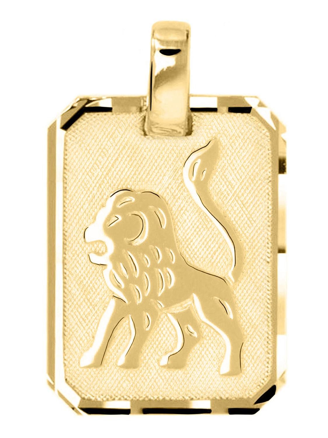 Sternzeichenanhänger Damen & Herren LÖWE Sternzeichen Kettenanhänger Gold 333 - Gaudino