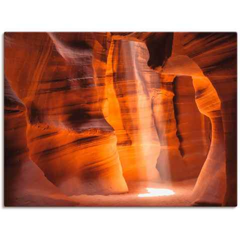 Artland Leinwandbild Antelope Canyon Lichtsäule II, Amerika (1 St), auf Keilrahmen gespannt