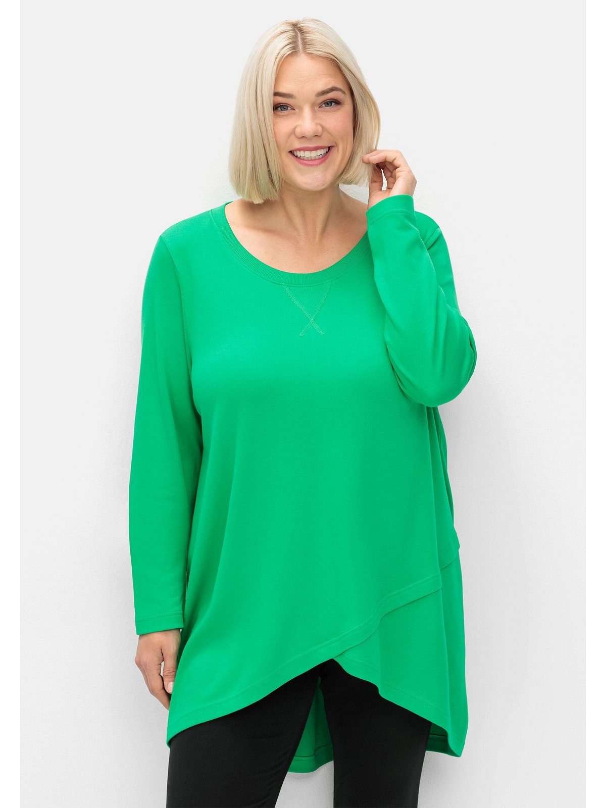 Sheego Longshirt Große Größen in Wickeloptik, in leichter A-Linie