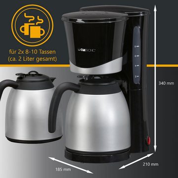 CLATRONIC Filterkaffeemaschine KA 3328, für 8-10 Tassen Kaffee, inkl. zweiter Thermokanne