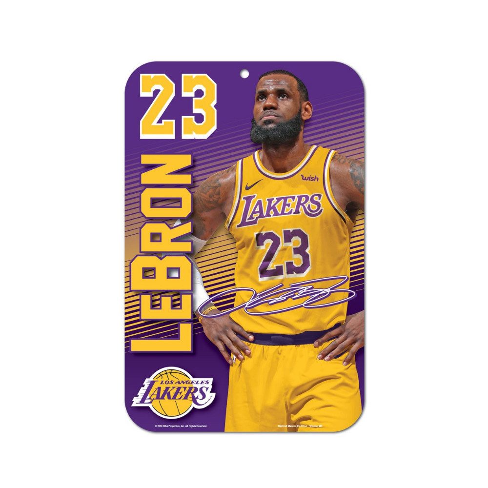 Los Angeles Lakers Wanddekoobjekt LeBron James NBA Spielerschild Lakers