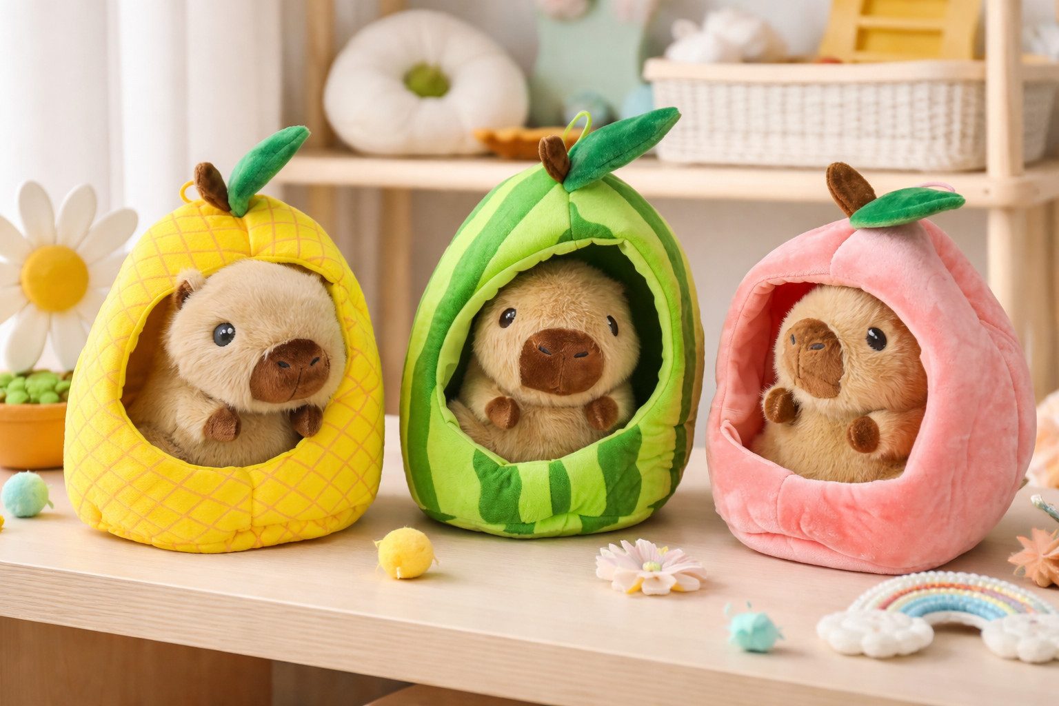soma Kuscheltier Capybara Plüschtier 22cm im Früchte-Versteck braun Pfirsic günstig online kaufen
