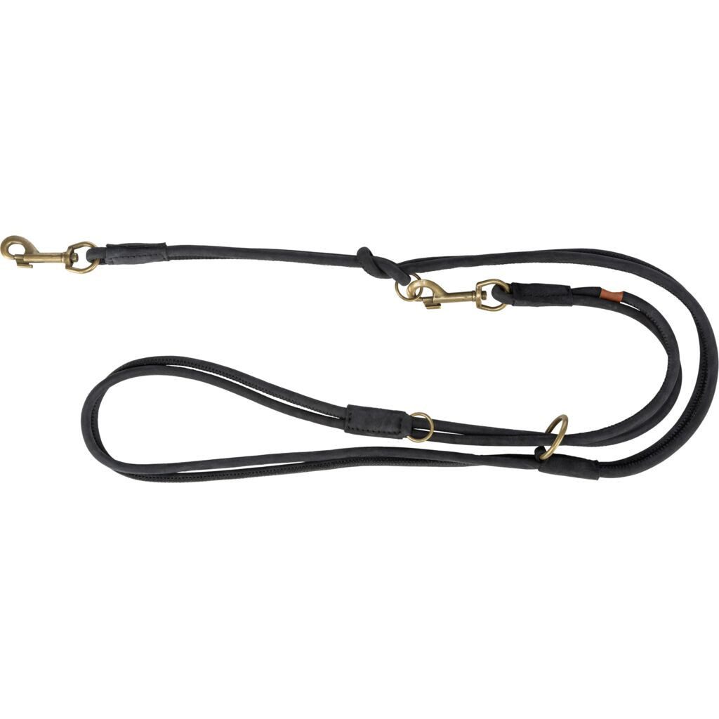 TRIXIE Hundeleine Pure Verlängerungsleine, Leder - schwarz - 2 m/10 mm, Leder