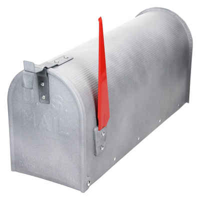 ECD Germany Briefkasten »US Mailbox mit aufrichtbarer Fahne in rot, grau«